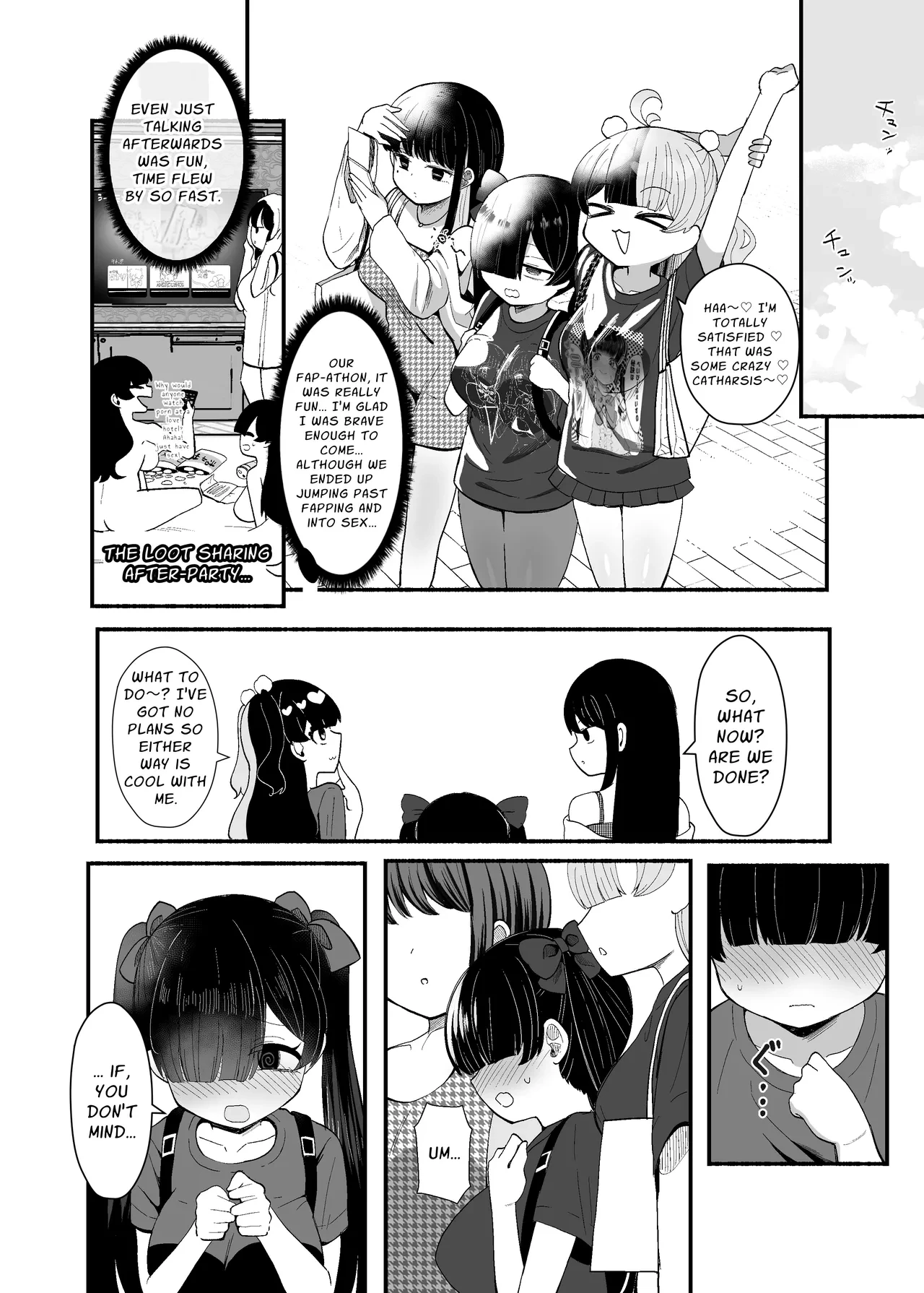 Three Dick Girls Jerked Off To Their Summer Comiket Loot, Fucked, And Then Did It Again | Ochinpo Joshi 3-nin, NatsuComi Senrihin Yominagara Nuite Hamete Mata Nuita porn comic picture 53