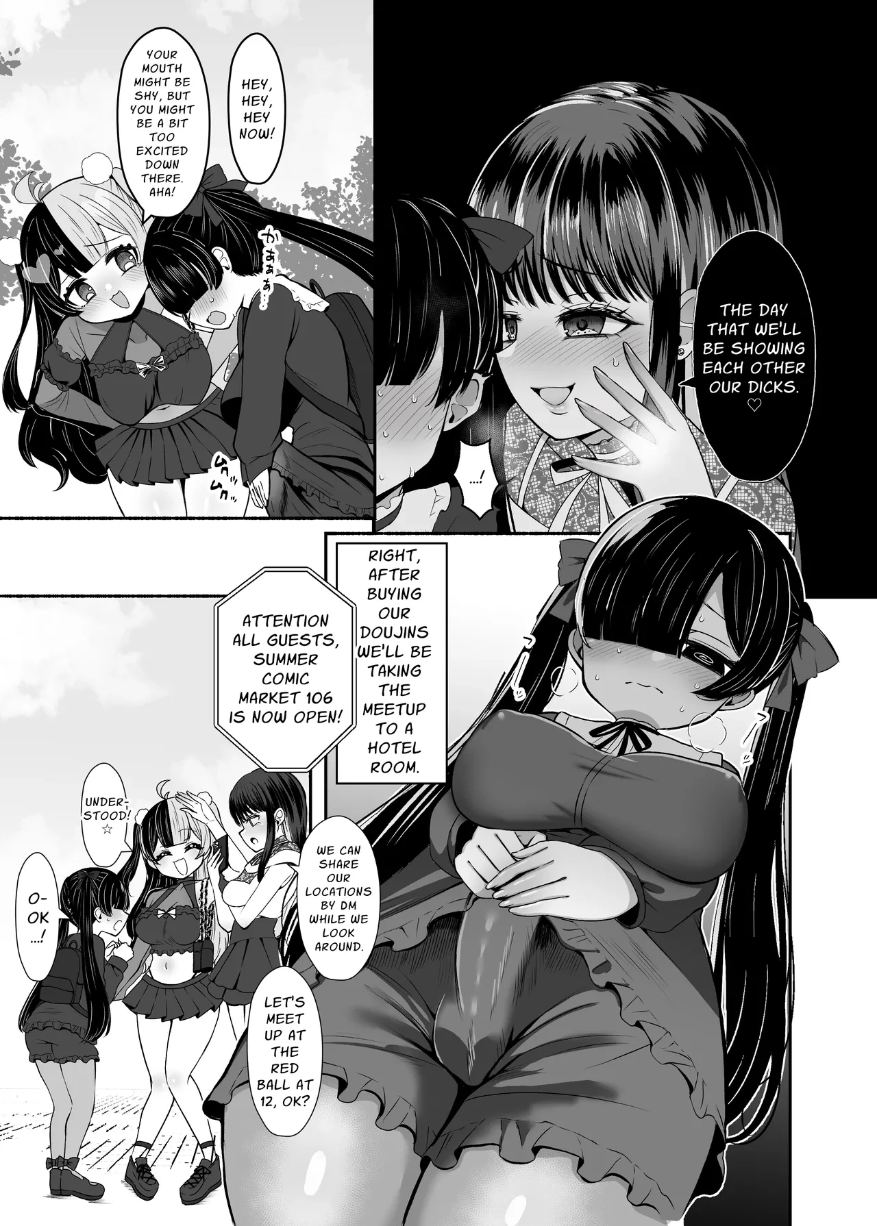 Three Dick Girls Jerked Off To Their Summer Comiket Loot, Fucked, And Then Did It Again | Ochinpo Joshi 3-nin, NatsuComi Senrihin Yominagara Nuite Hamete Mata Nuita porn comic picture 6