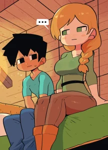 Two Minecrafters porn comic picture 1