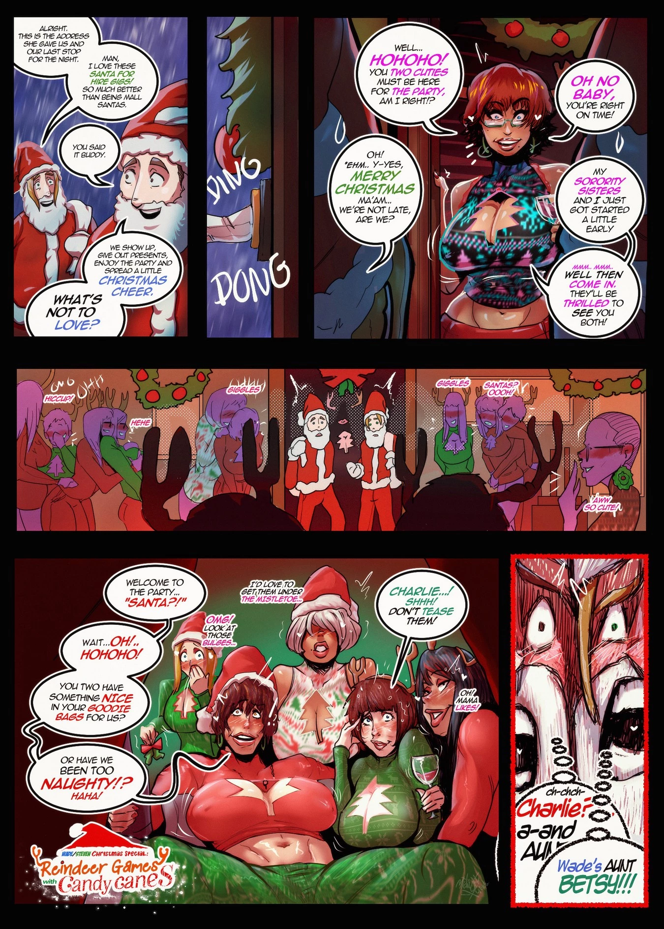 Wade/Steven Christmas Special: Reindeer Games with Candy Canes porn comic picture 1