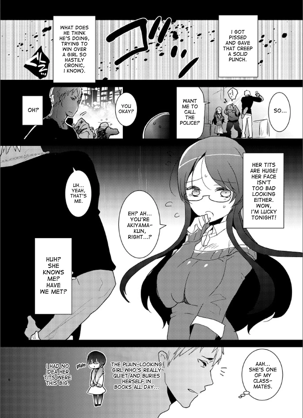 Yarichin no Ore ga Boukan ni Osowareteta Otonashii Classmate (Kyonyuu) o Tasukete Kuou to Shitara Gyaku ni Kyokon Futanari Chinpo Sokuochi shita Toki no Hanashi porn comic picture 4
