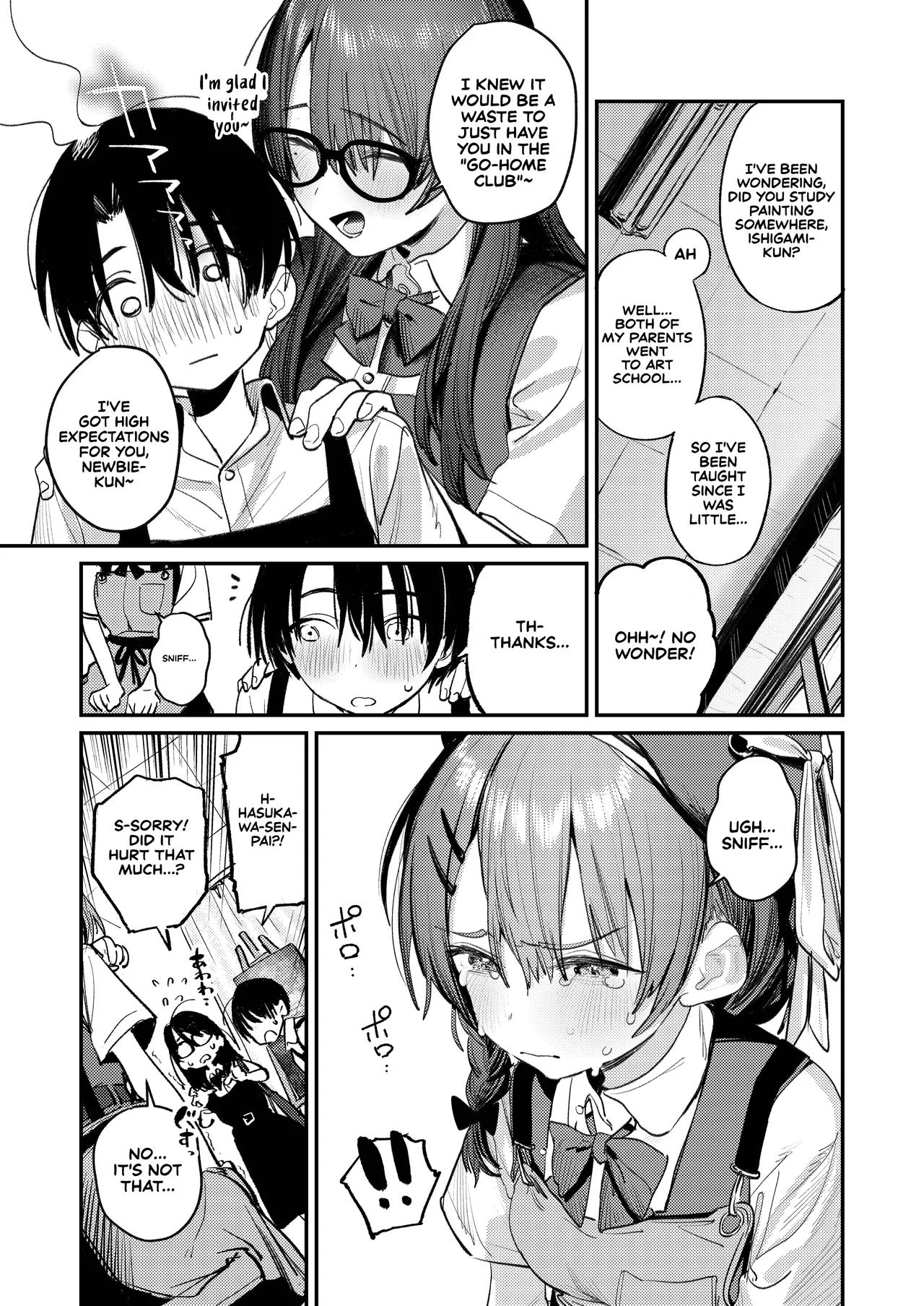 Art Club Harem Activity Log: How Helping My Senior Get Over Her Slump Led to a Threesome in the Heat of the Moment | Bijutsubu Harem Katsudou Nisshi ~Senpai no Slump Kaishou ni Kyouryoku shitara, Ikioi de 3P suru Koto ni Natta Hanashi~ porn comic picture 6