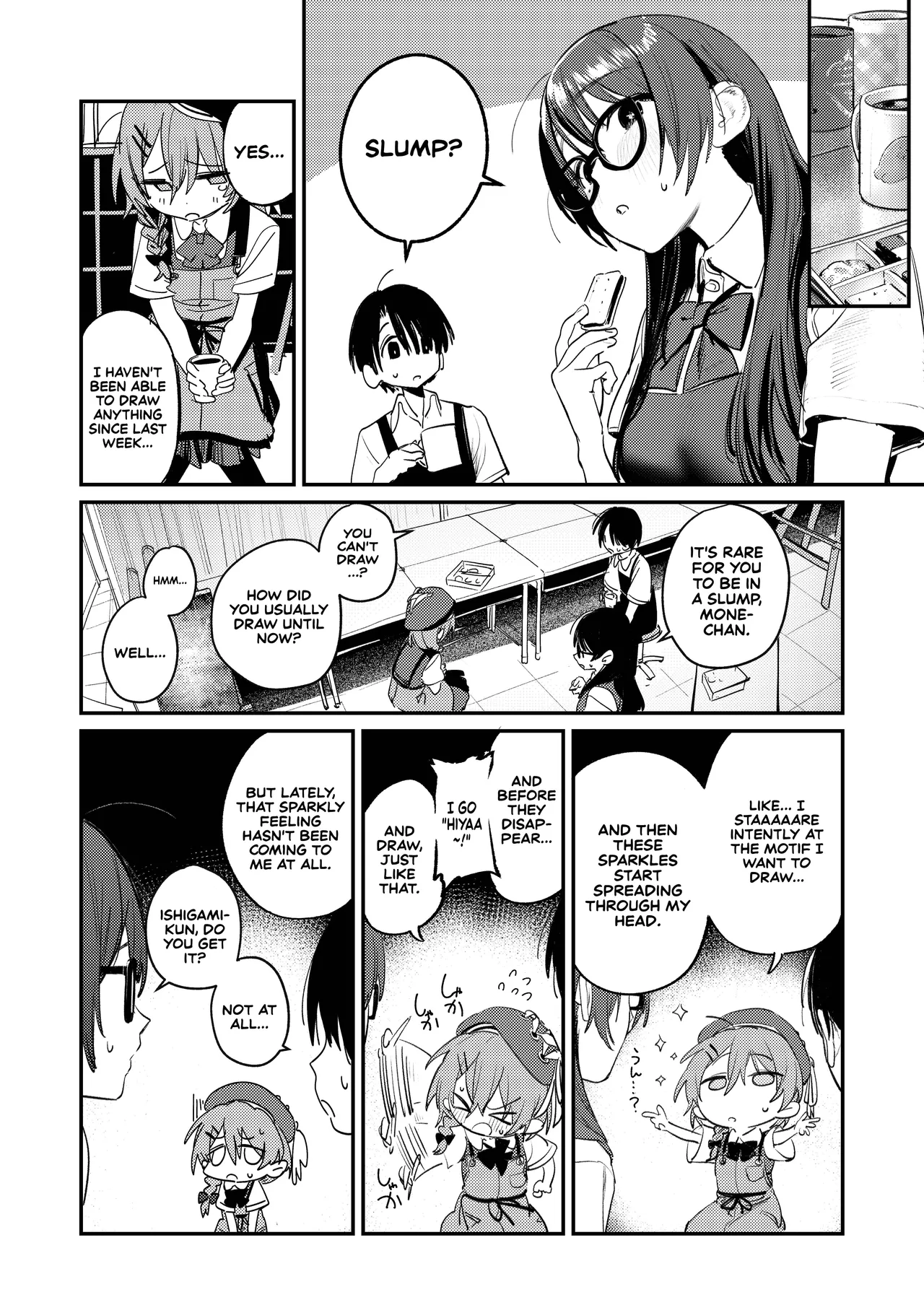 Art Club Harem Activity Log: How Helping My Senior Get Over Her Slump Led to a Threesome in the Heat of the Moment | Bijutsubu Harem Katsudou Nisshi ~Senpai no Slump Kaishou ni Kyouryoku shitara, Ikioi de 3P suru Koto ni Natta Hanashi~ porn comic picture 7