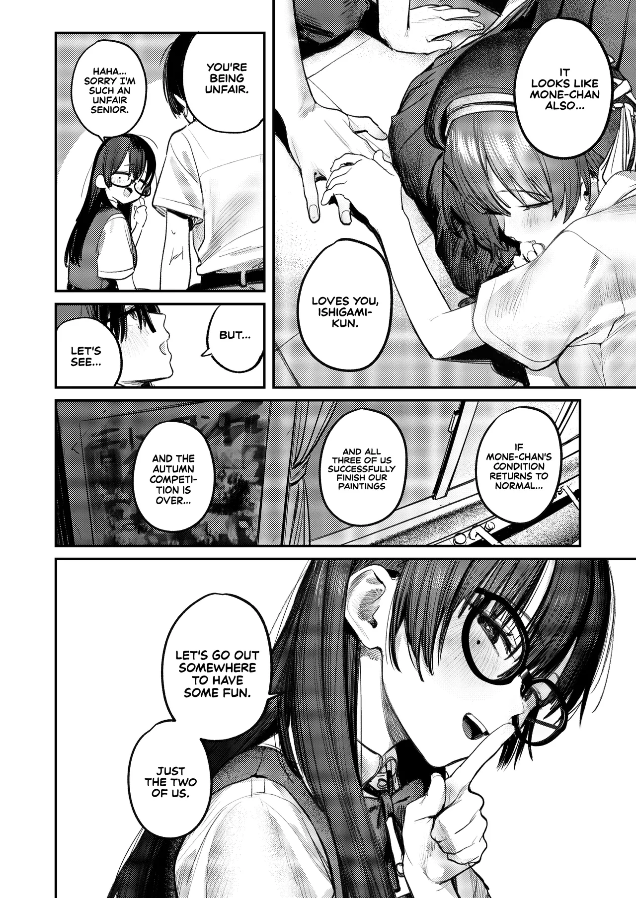 Art Club Harem Activity Log: How Helping My Senior Get Over Her Slump Led to a Threesome in the Heat of the Moment | Bijutsubu Harem Katsudou Nisshi ~Senpai no Slump Kaishou ni Kyouryoku shitara, Ikioi de 3P suru Koto ni Natta Hanashi~ porn comic picture 65