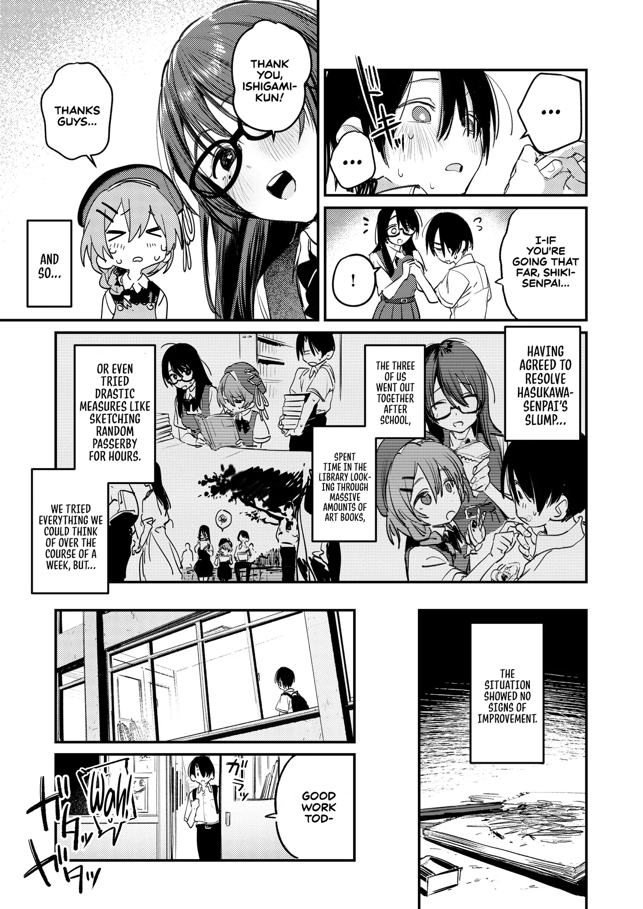 Art Club Harem Activity Log: How Helping My Senior Get Over Her Slump Led to a Threesome in the Heat of the Moment | Bijutsubu Harem Katsudou Nisshi ~Senpai no Slump Kaishou ni Kyouryoku shitara, Ikioi de 3P suru Koto ni Natta Hanashi~ porn comic picture 10