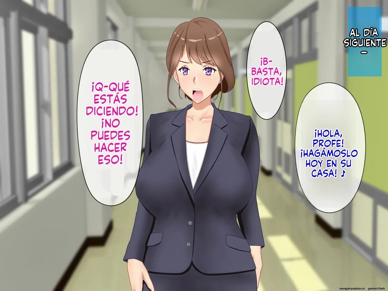 Daikirai na Seito ni Netorarete Haramasareta Kyonyuu Hitozuma Kyoushi [Spanish] porn comic picture 119