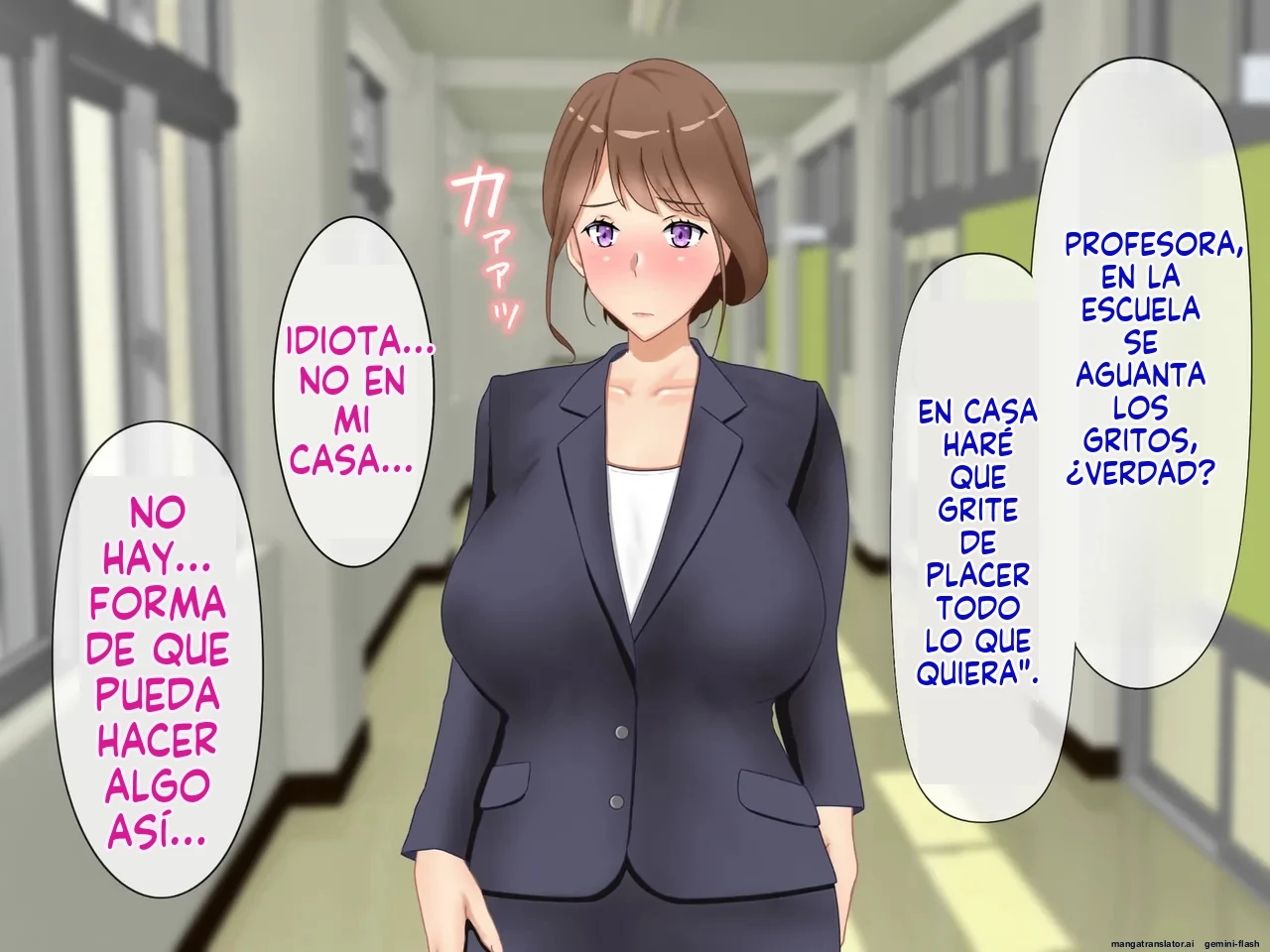 Daikirai na Seito ni Netorarete Haramasareta Kyonyuu Hitozuma Kyoushi [Spanish] porn comic picture 120