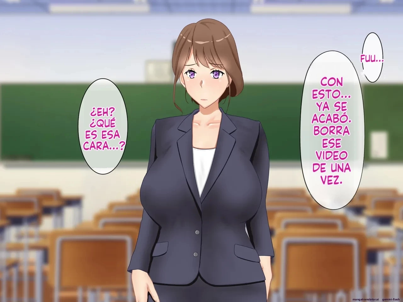 Daikirai na Seito ni Netorarete Haramasareta Kyonyuu Hitozuma Kyoushi [Spanish] porn comic picture 17