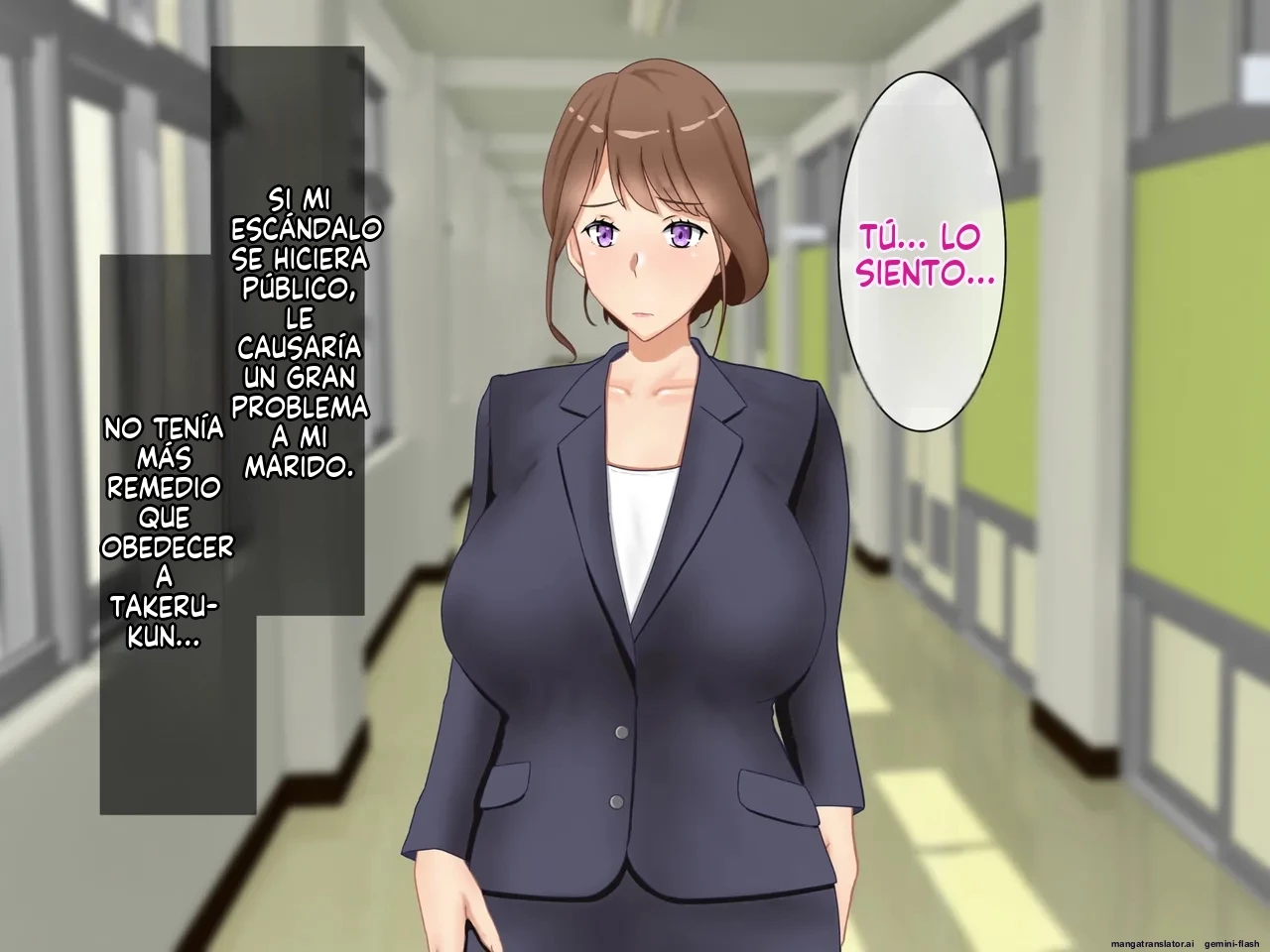 Daikirai na Seito ni Netorarete Haramasareta Kyonyuu Hitozuma Kyoushi [Spanish] porn comic picture 35