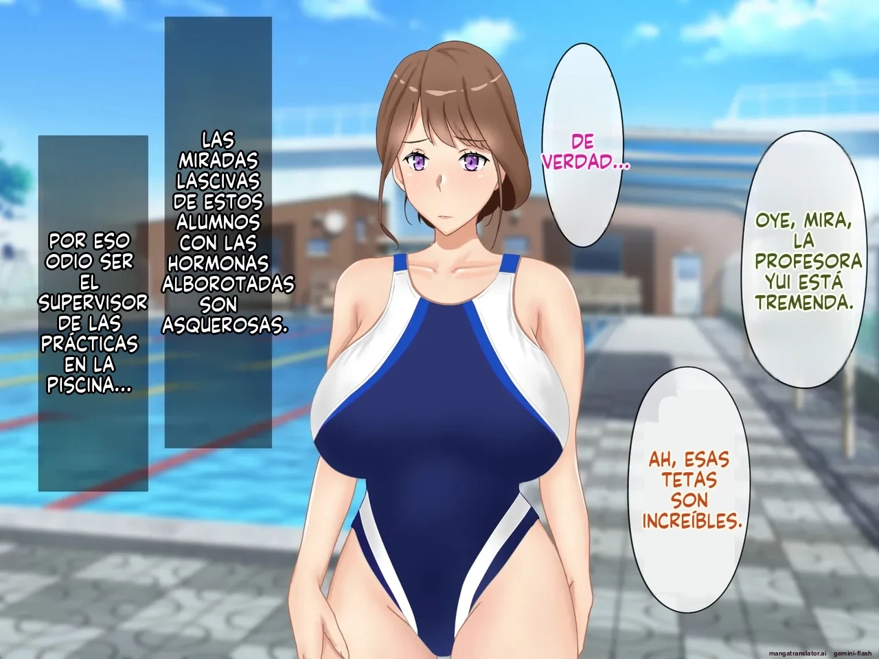 Daikirai na Seito ni Netorarete Haramasareta Kyonyuu Hitozuma Kyoushi [Spanish] porn comic picture 46