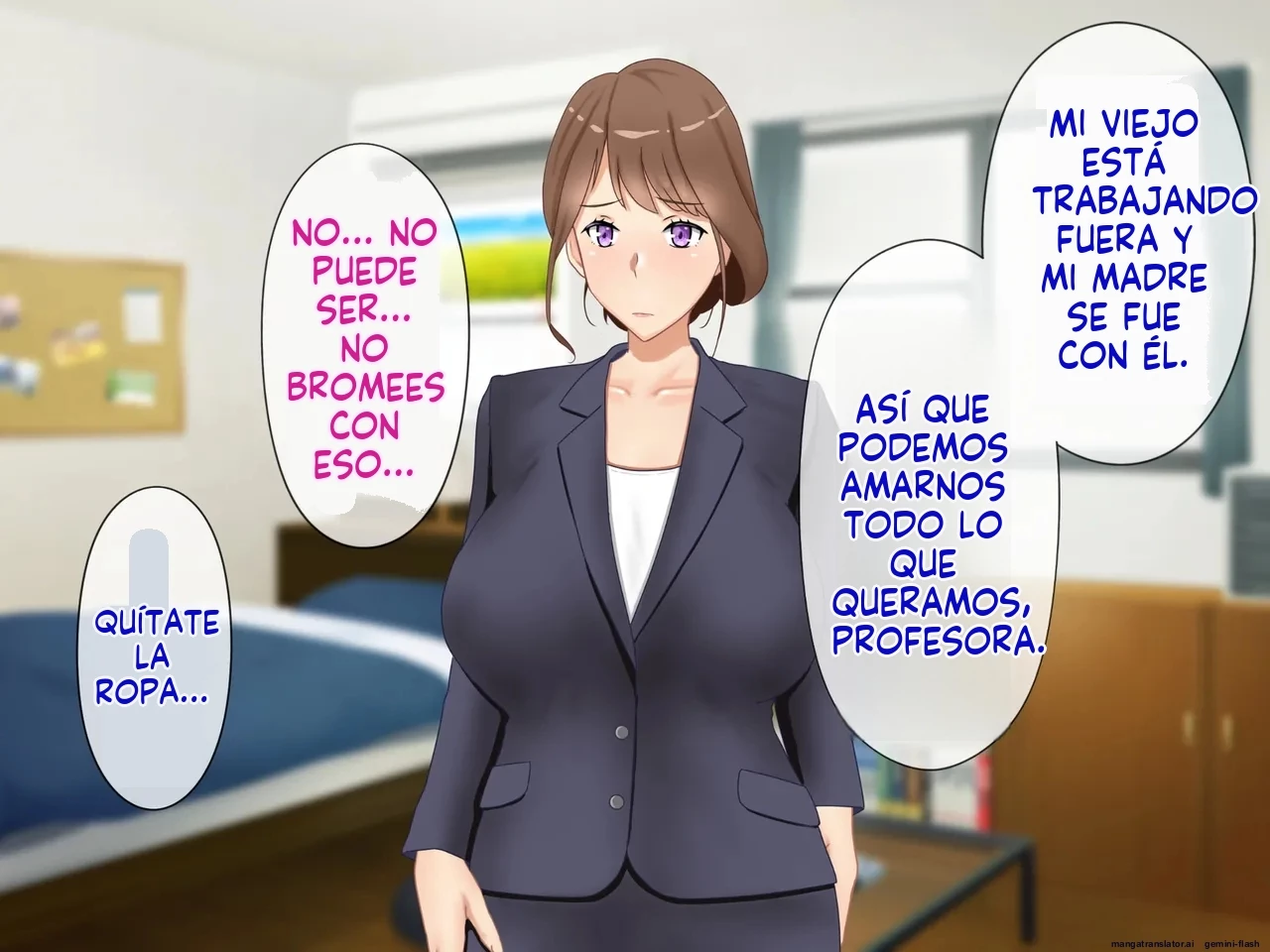 Daikirai na Seito ni Netorarete Haramasareta Kyonyuu Hitozuma Kyoushi [Spanish] porn comic picture 62