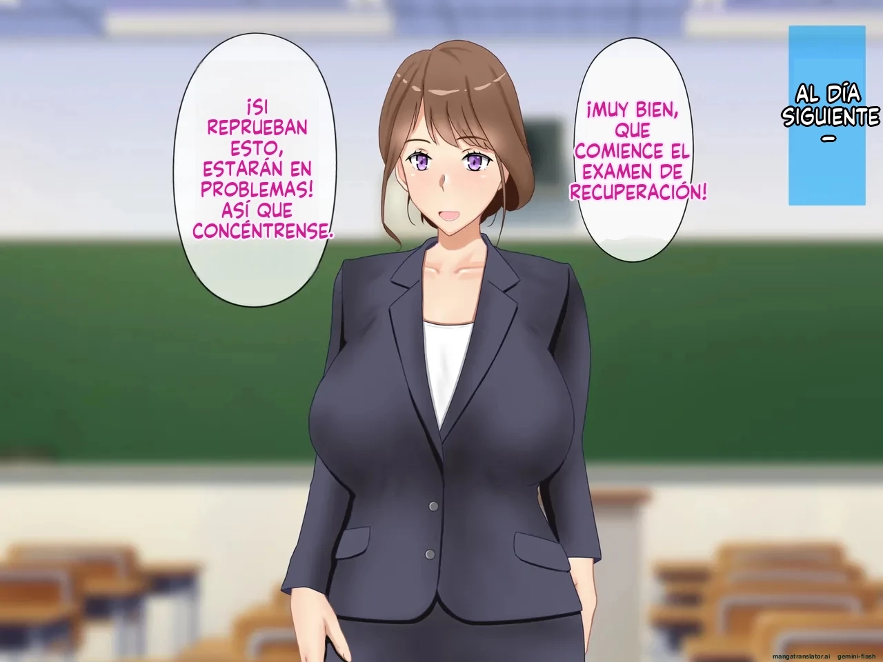 Daikirai na Seito ni Netorarete Haramasareta Kyonyuu Hitozuma Kyoushi [Spanish] porn comic picture 88