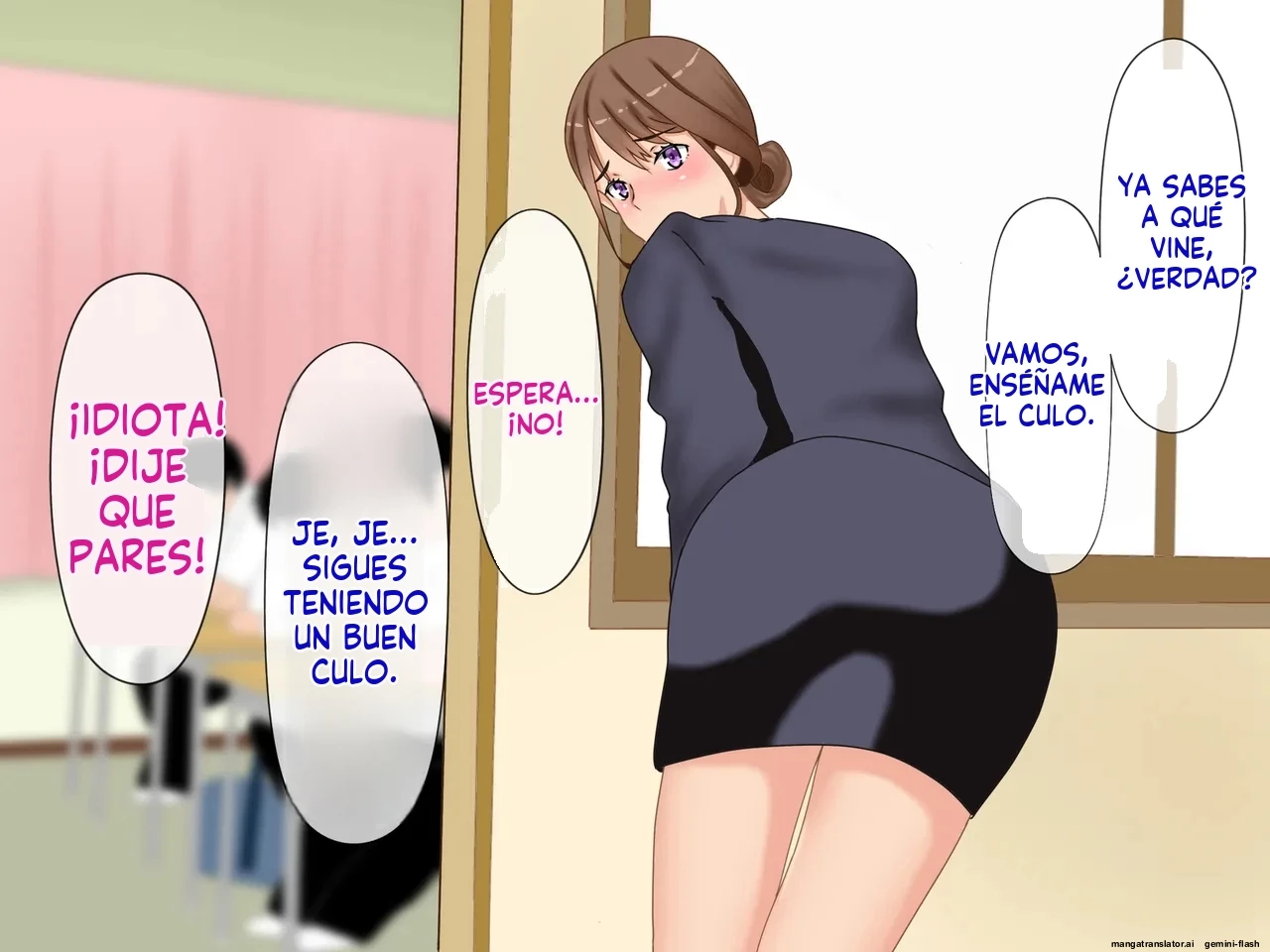 Daikirai na Seito ni Netorarete Haramasareta Kyonyuu Hitozuma Kyoushi [Spanish] porn comic picture 90