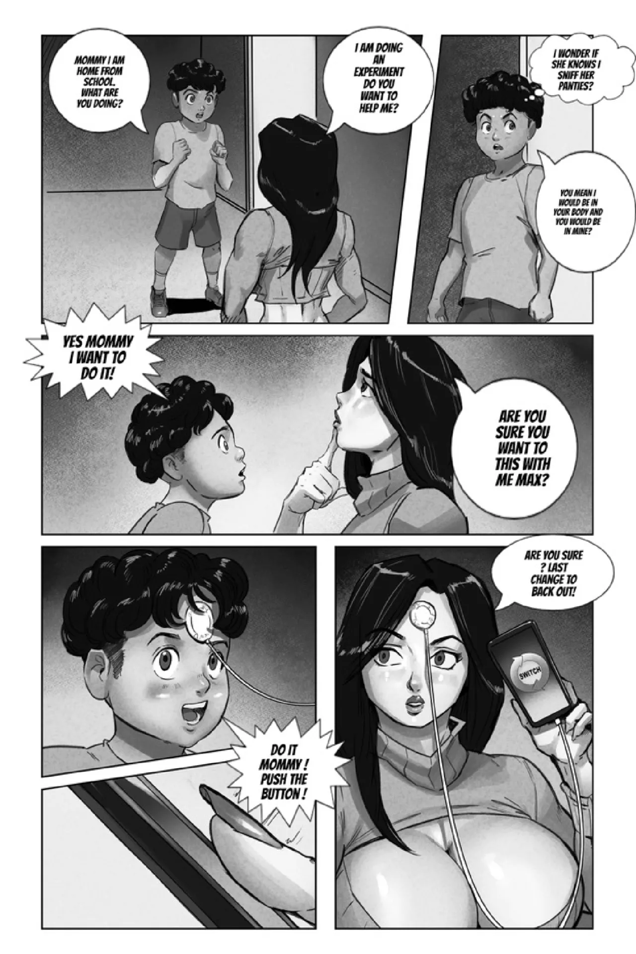 Mother Son Body Swap Device porn comic picture 7