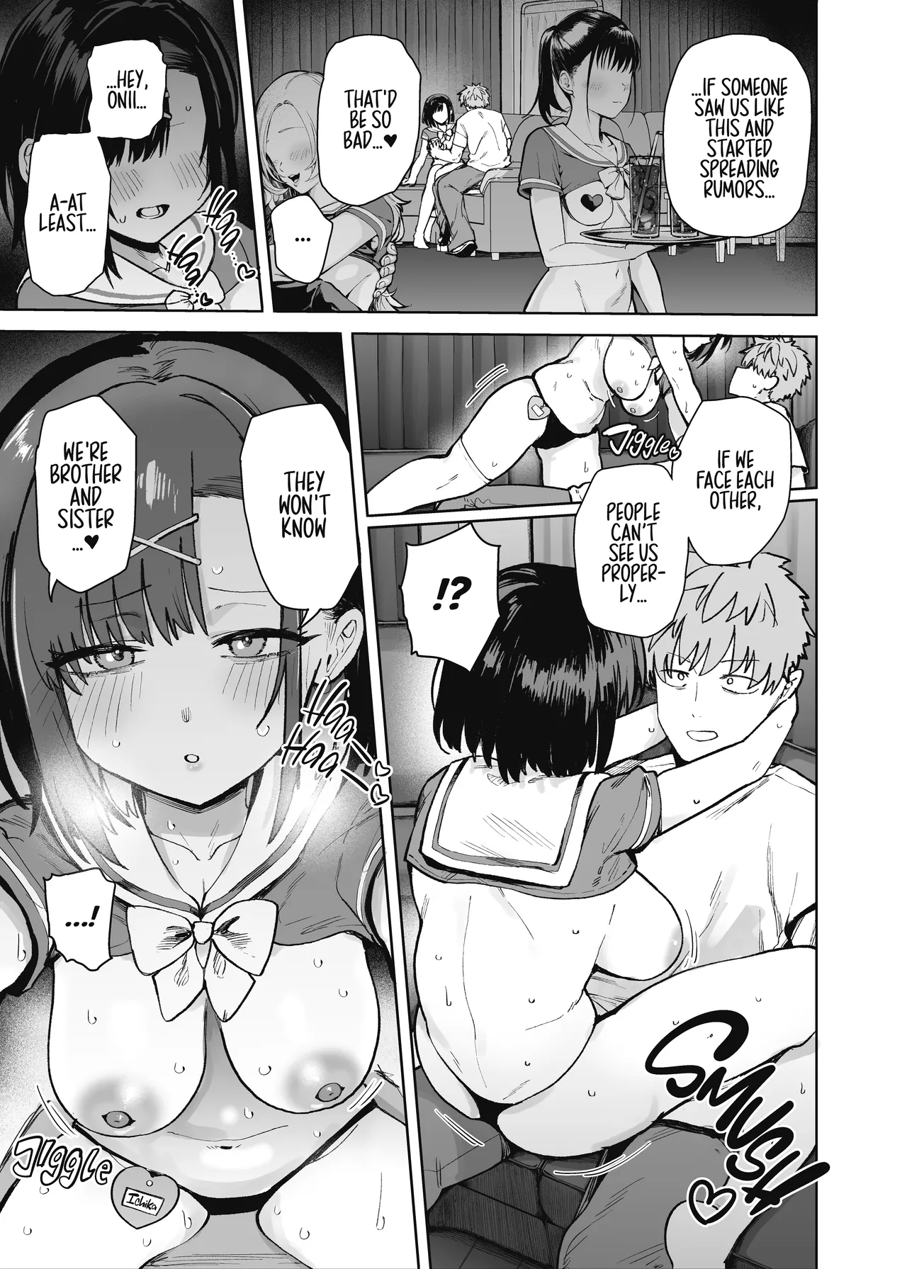 My Little Sister Was a Hostess at Class 2-C's School Festival Boobs Bar | 2-nen C-gumi Gakuen Oppabu no Cast ni Imouto ga Ita porn comic picture 19