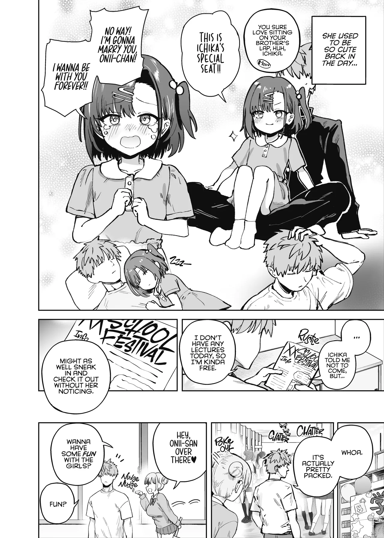 My Little Sister Was a Hostess at Class 2-C's School Festival Boobs Bar | 2-nen C-gumi Gakuen Oppabu no Cast ni Imouto ga Ita porn comic picture 4
