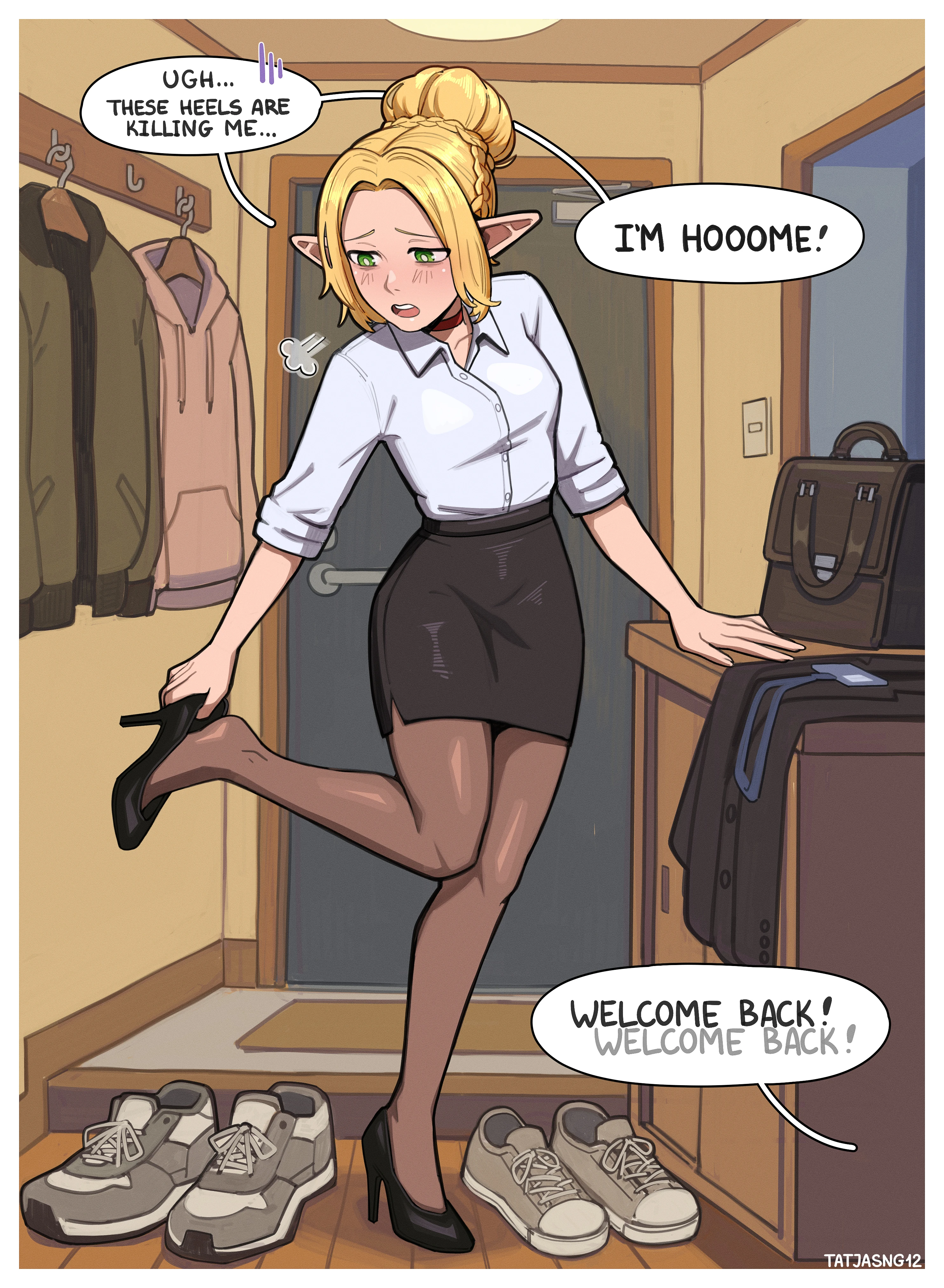 Office Elf Wife porn comic picture 2
