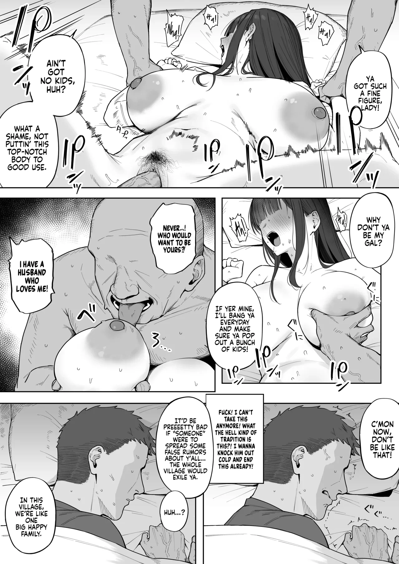 A Couple who moved to a Village with a tradition of Sneaking into a Woman's Bed porn comic picture 3