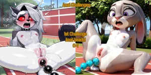Anal challenges | Loona vs Judy porn comic picture 1