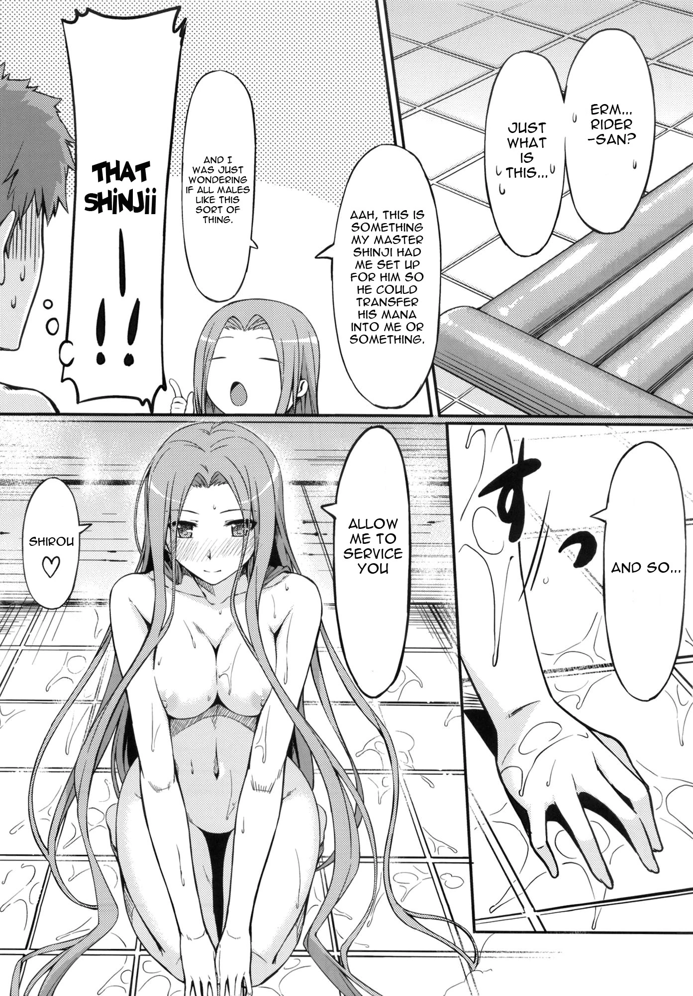 Bathing with Rider-san porn comic picture 4