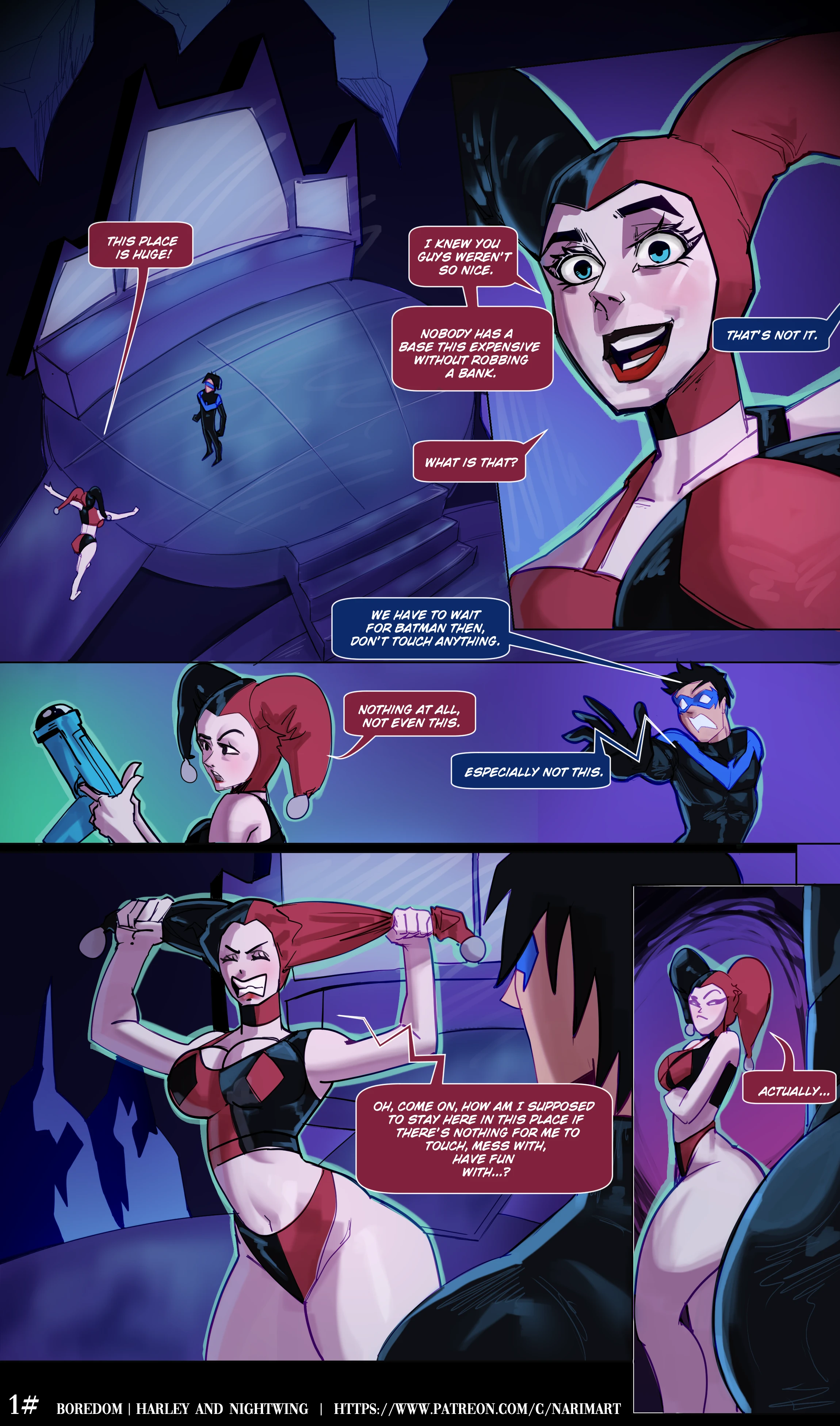 Boredom | Harley X Nightwing porn comic picture 1