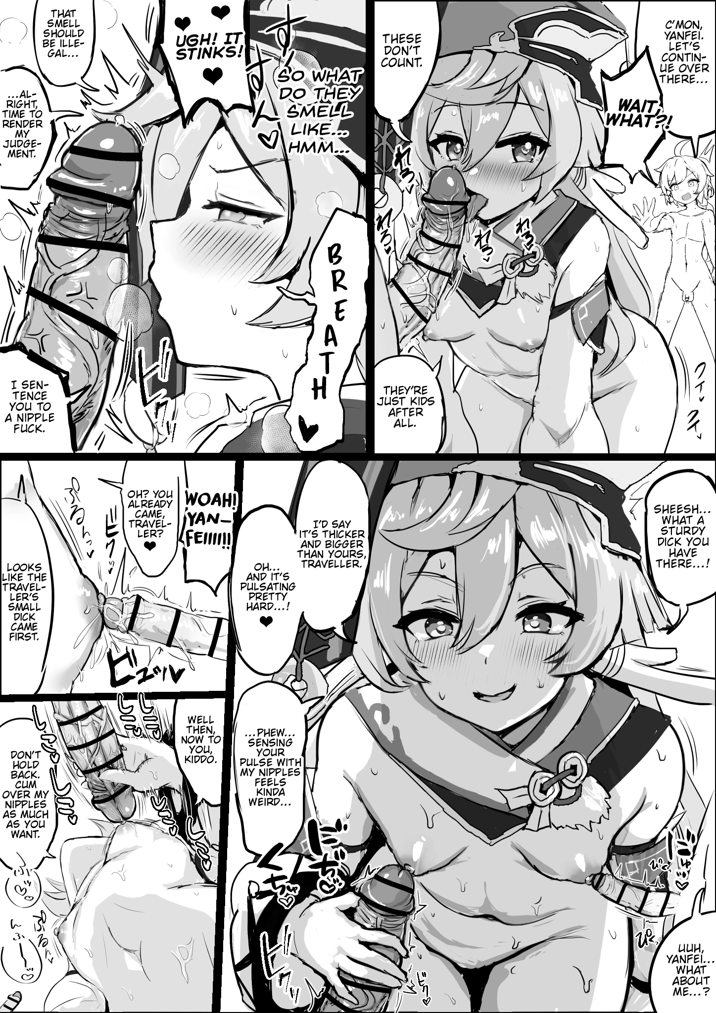Dekachin Shota o Nukinuki suru Yanfei to Hu Tao porn comic picture 3