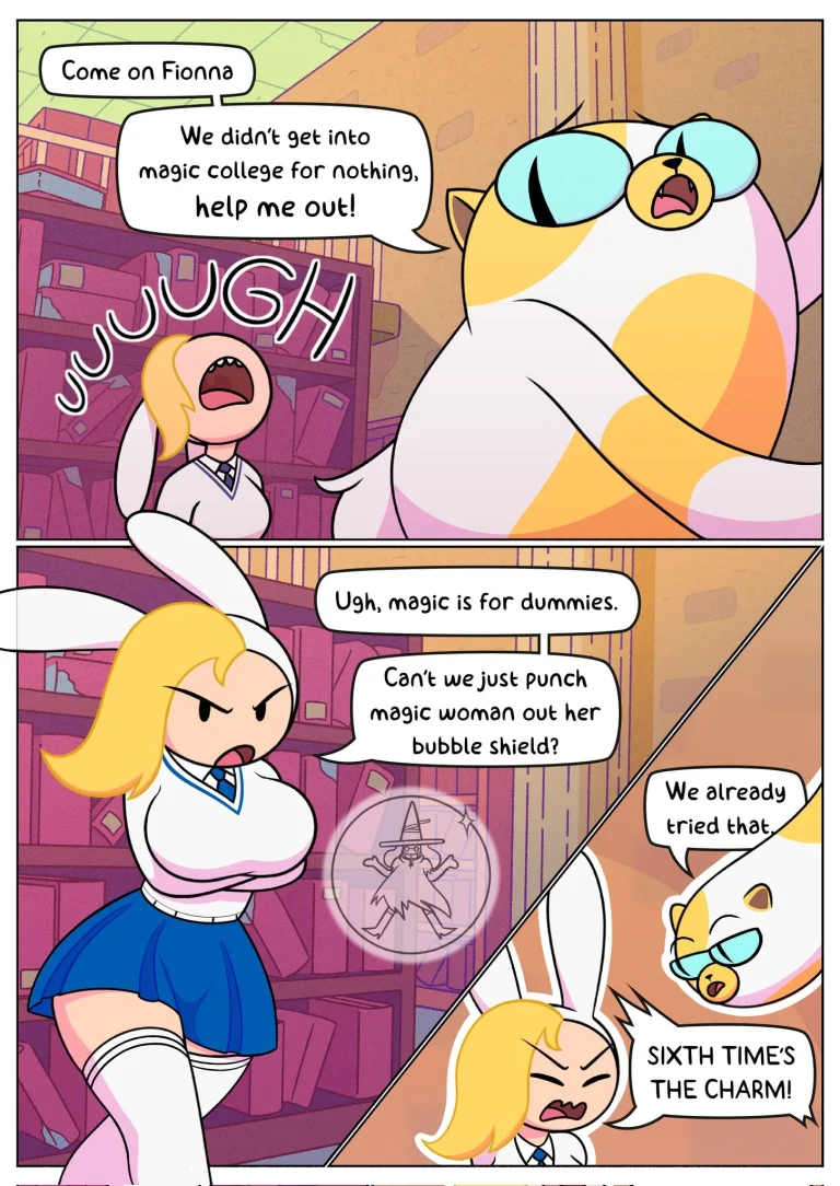 Fionna & Cake Summon a Demon porn comic picture 1