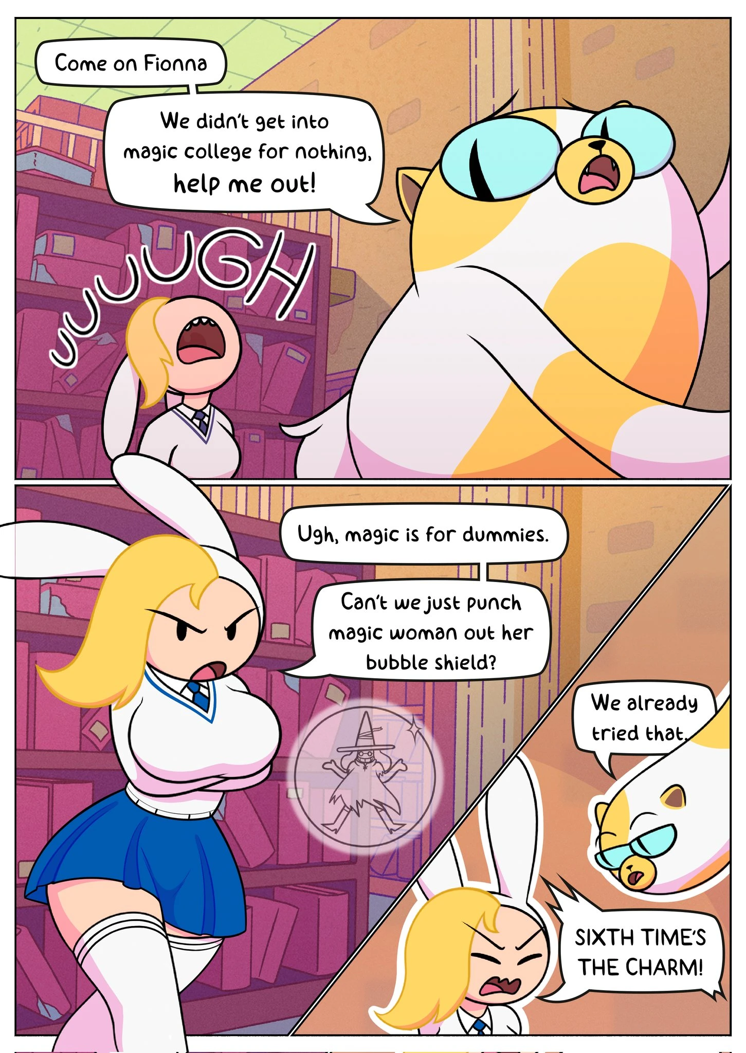 Fionna & Cake Summon a Demon porn comic picture 1