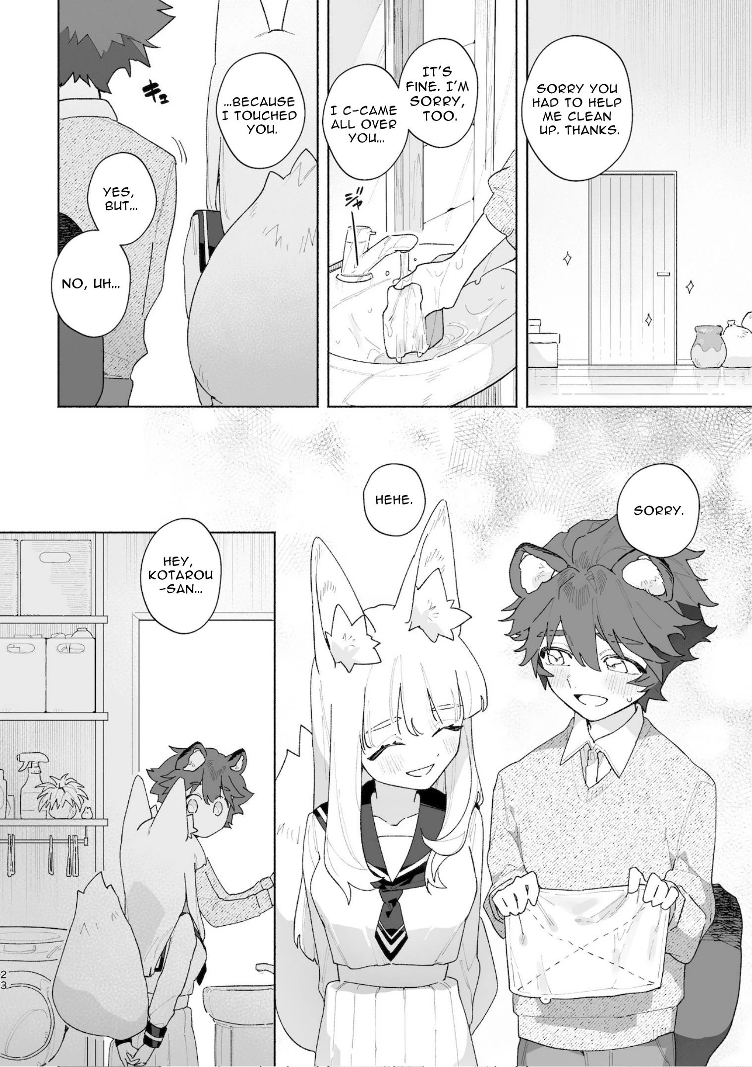 Fox Girl X Tanuki Boy porn comic picture 24