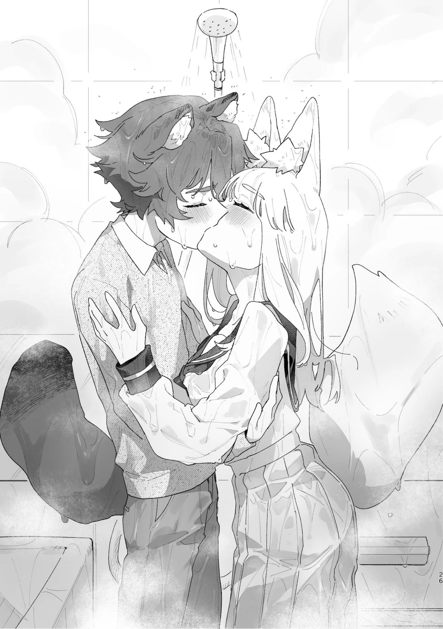 Fox Girl X Tanuki Boy porn comic picture 27
