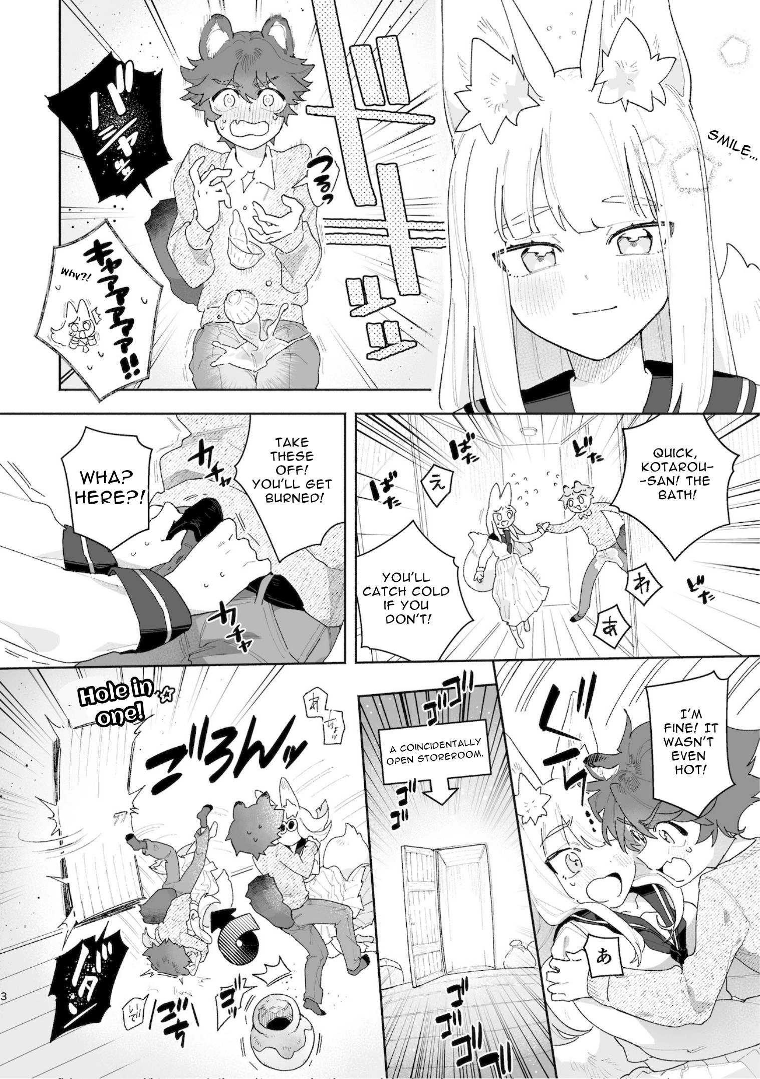 Fox Girl X Tanuki Boy porn comic picture 4