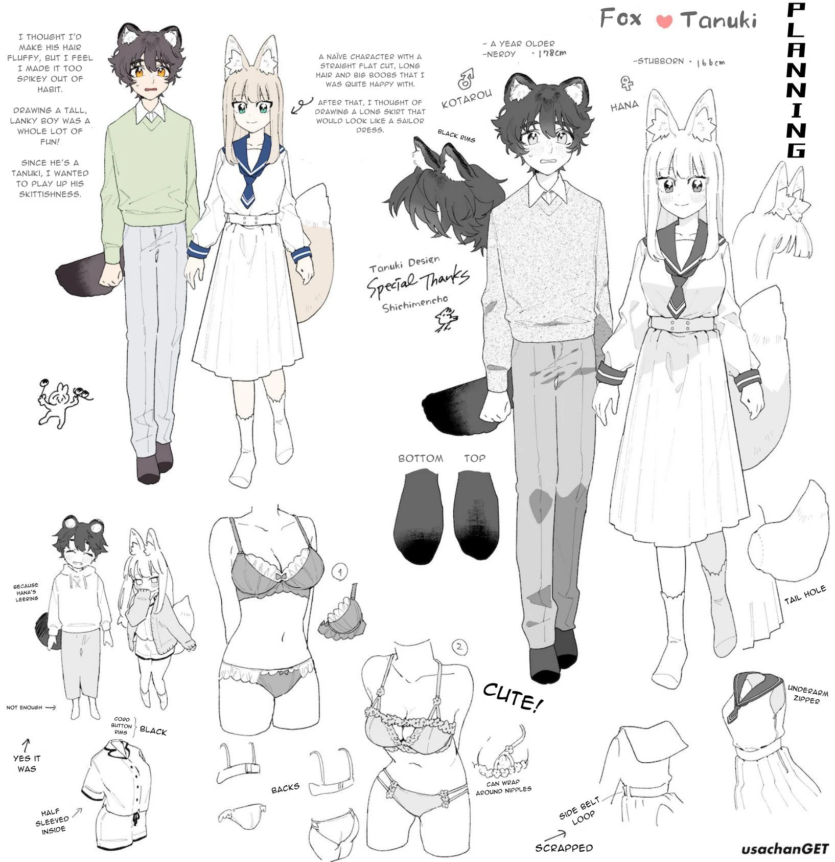 Fox Girl X Tanuki Boy porn comic picture 82