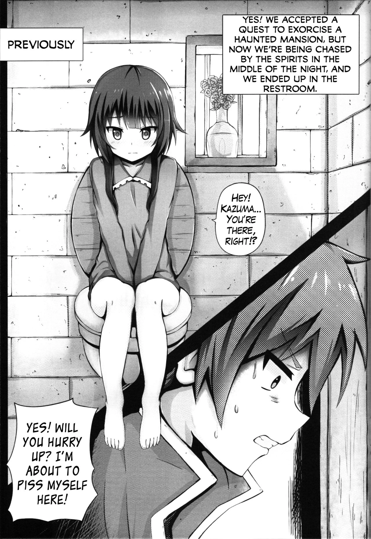 Giving to Megumin in the Toilet! porn comic picture 2