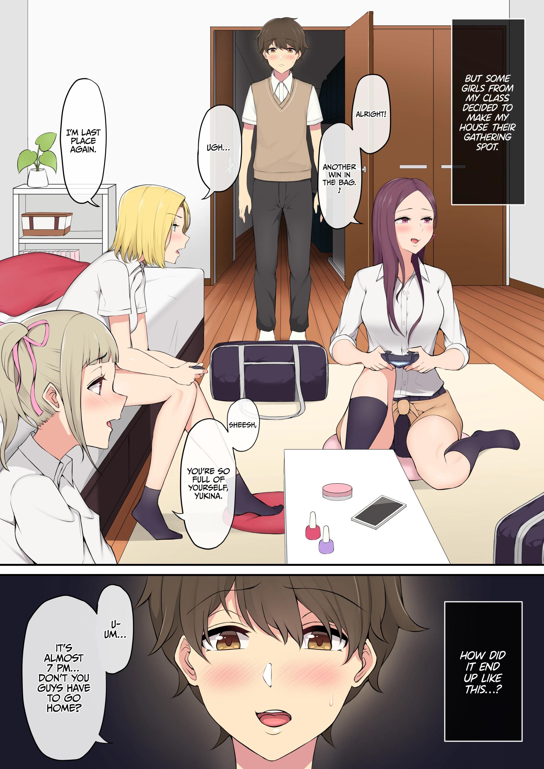 Imaizumi Brings All The Gyarus To His House 1-4 porn comic picture 3
