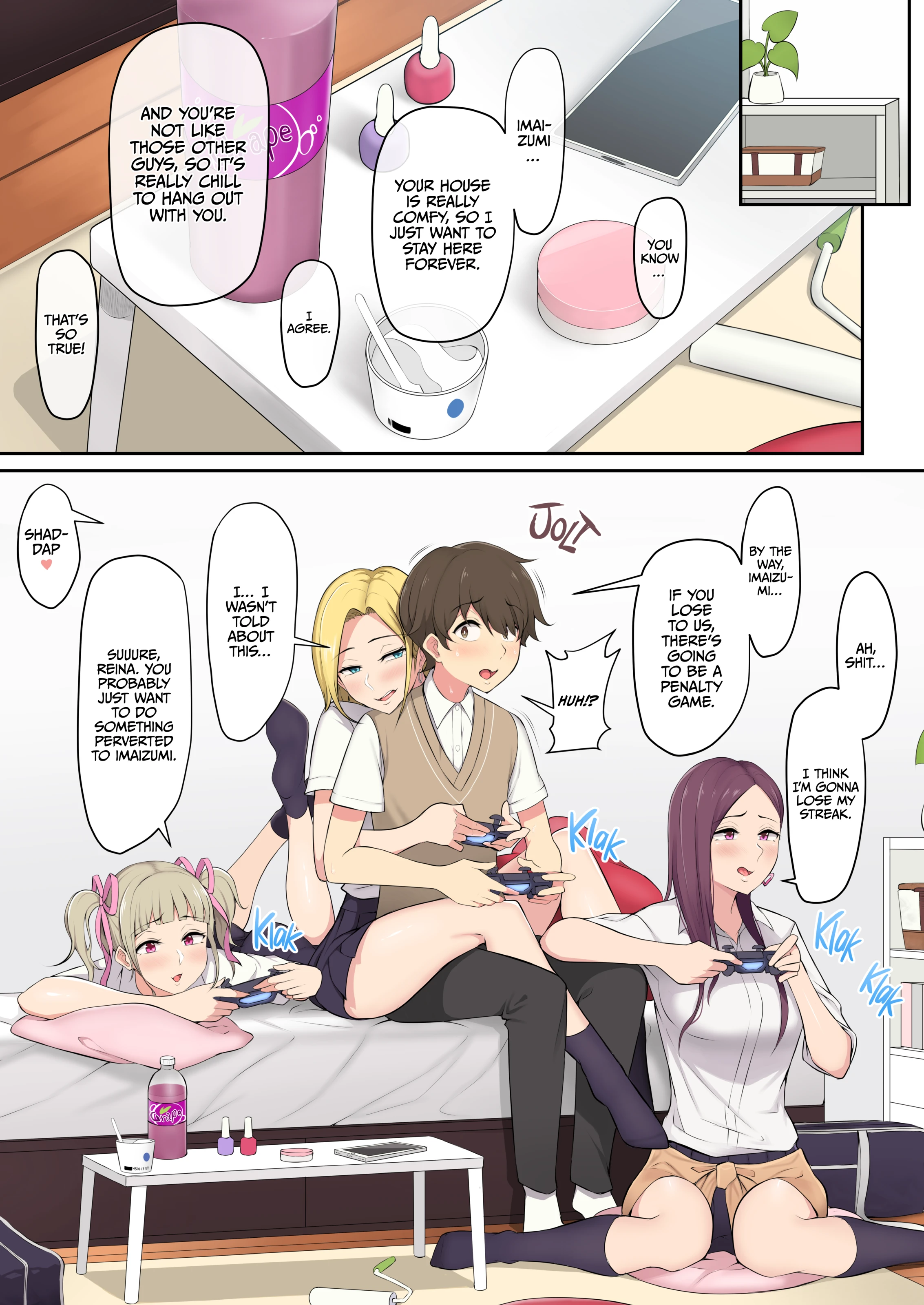Imaizumi Brings All The Gyarus To His House 1-4 porn comic picture 5