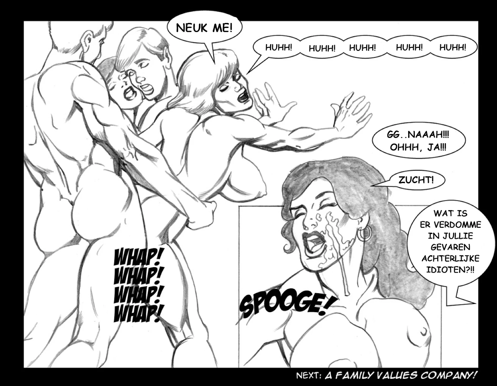 Invisible Sex Maniac - Office Orgy! & Orgies vs Family Values [NL] porn comic picture 4
