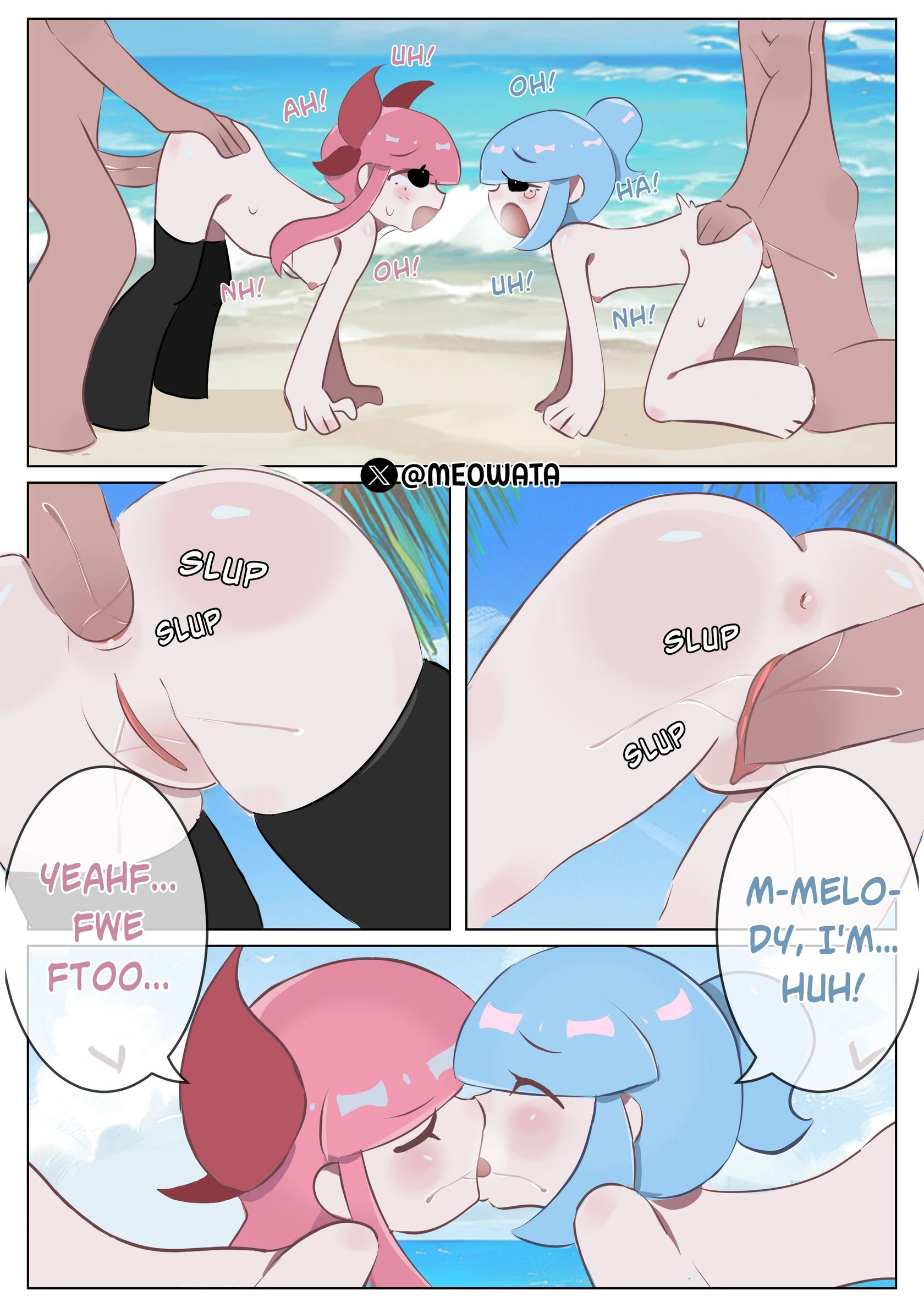 Janet X Melodie on the beach porn comic picture 15