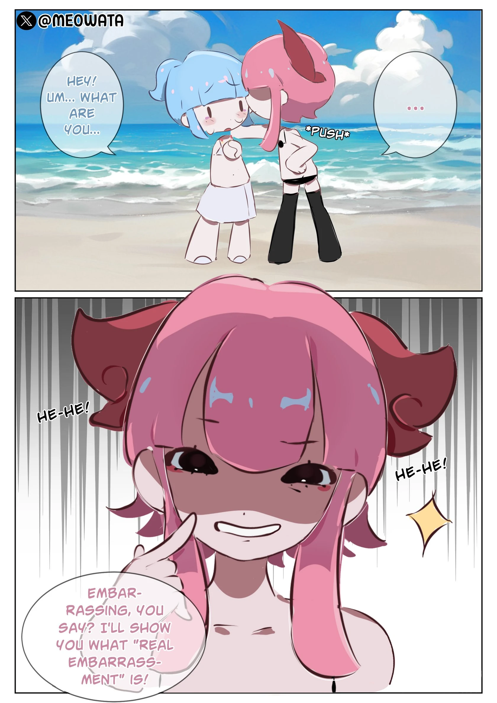Janet X Melodie on the beach porn comic picture 4