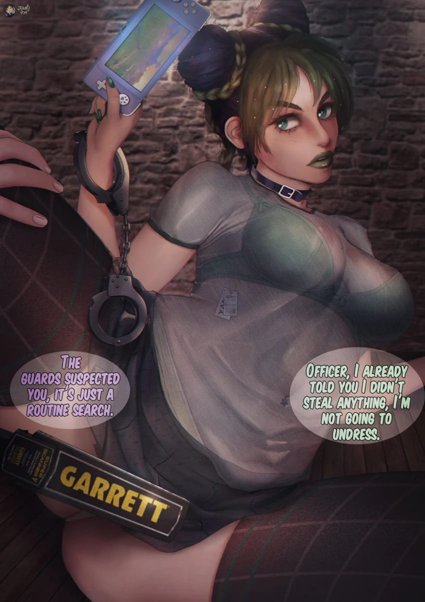 Jolyne's strip search porn comic picture 1
