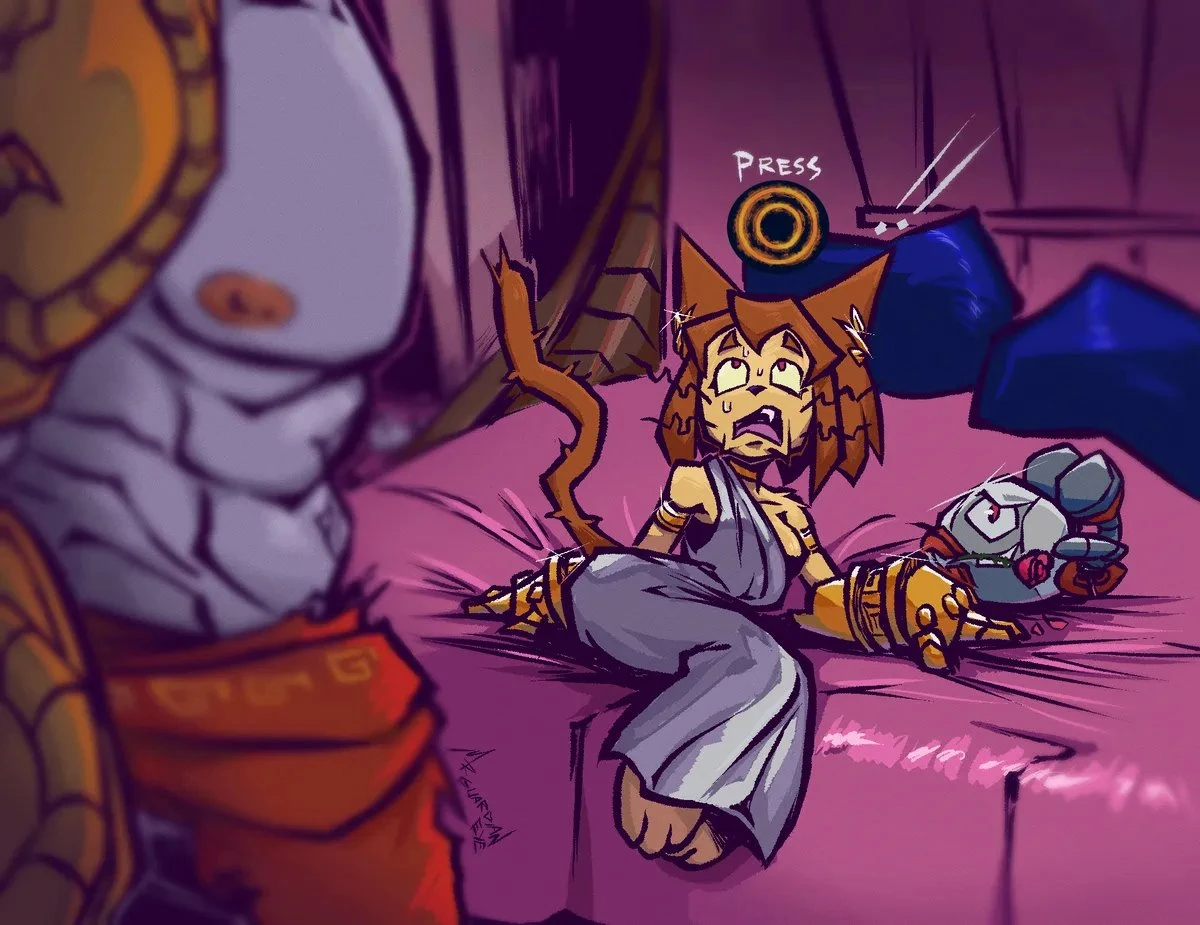 Kit and Kratos porn comic picture 1