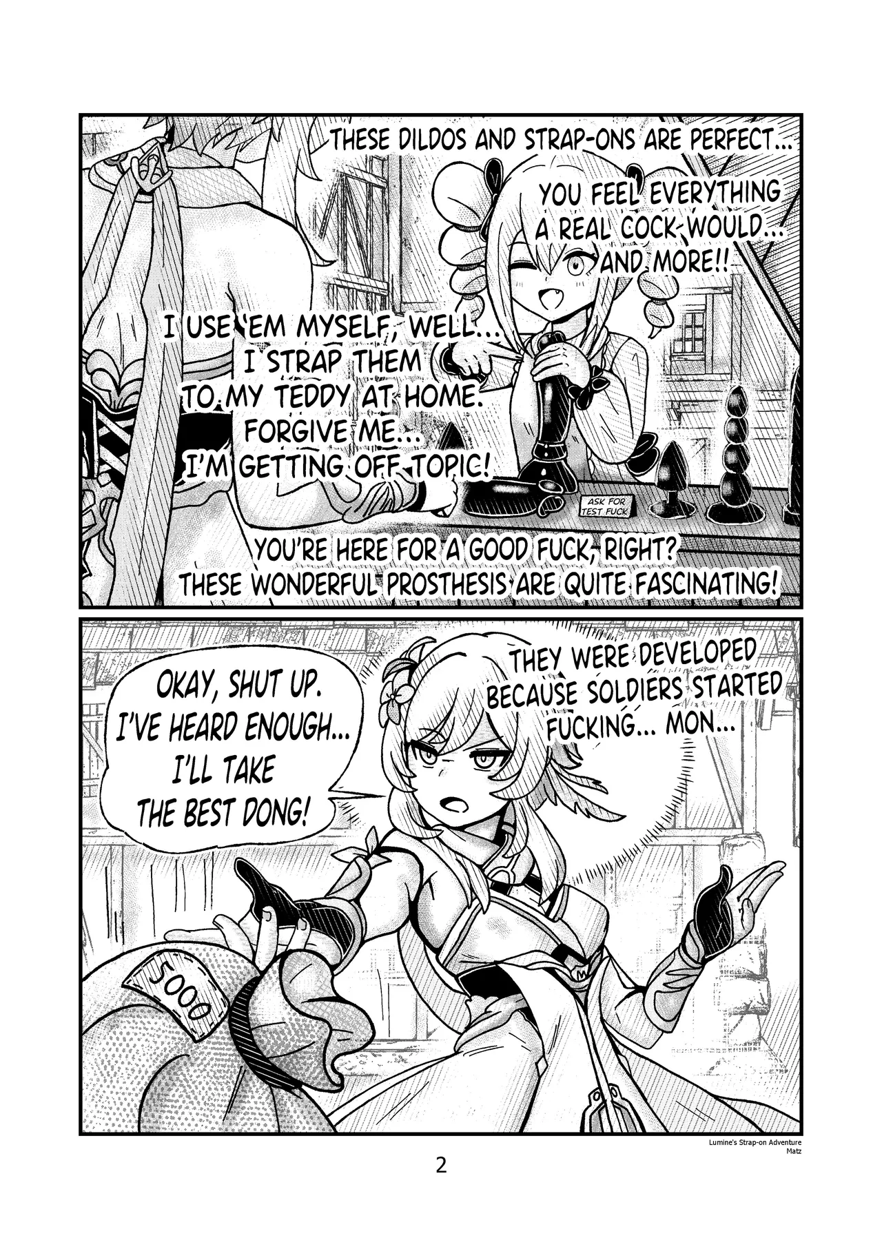Lumine's Strap-on Adventure porn comic picture 3