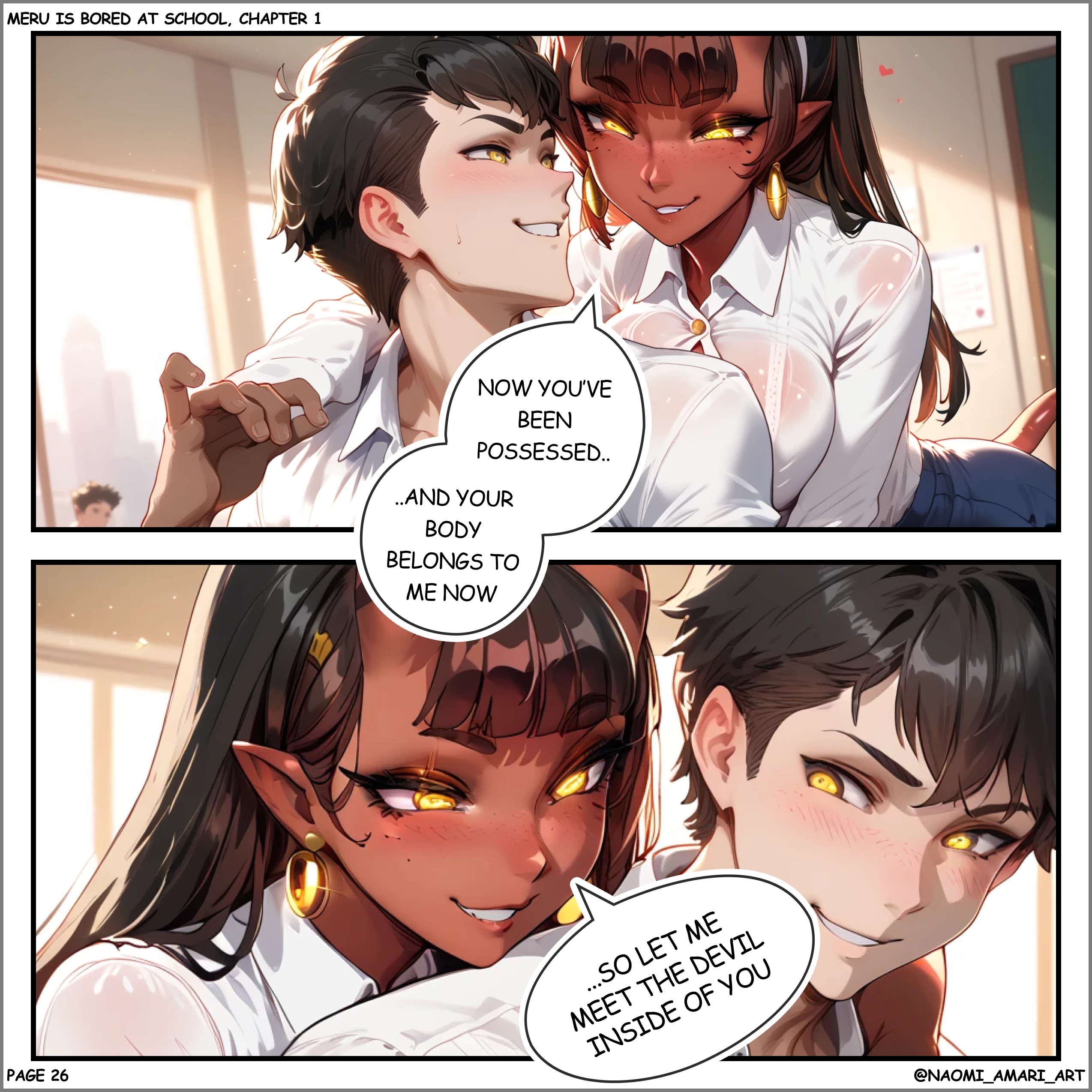 Meru is bored at school, chapter 1 porn comic picture 13