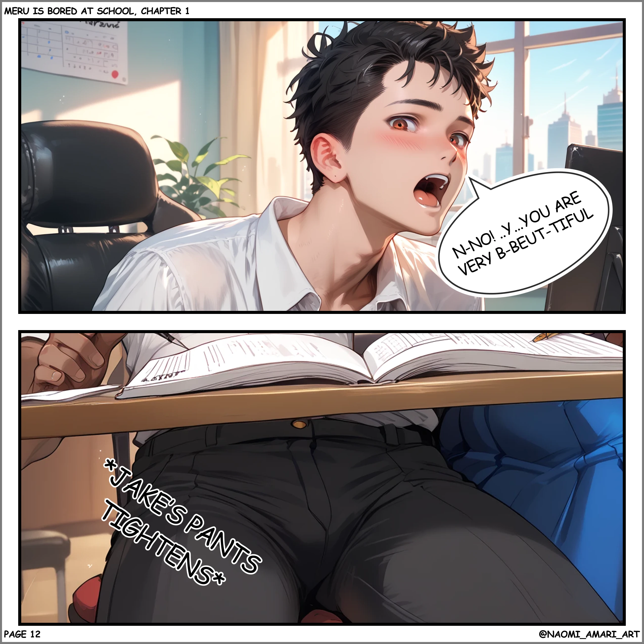 Meru is bored at school, chapter 1 porn comic picture 27