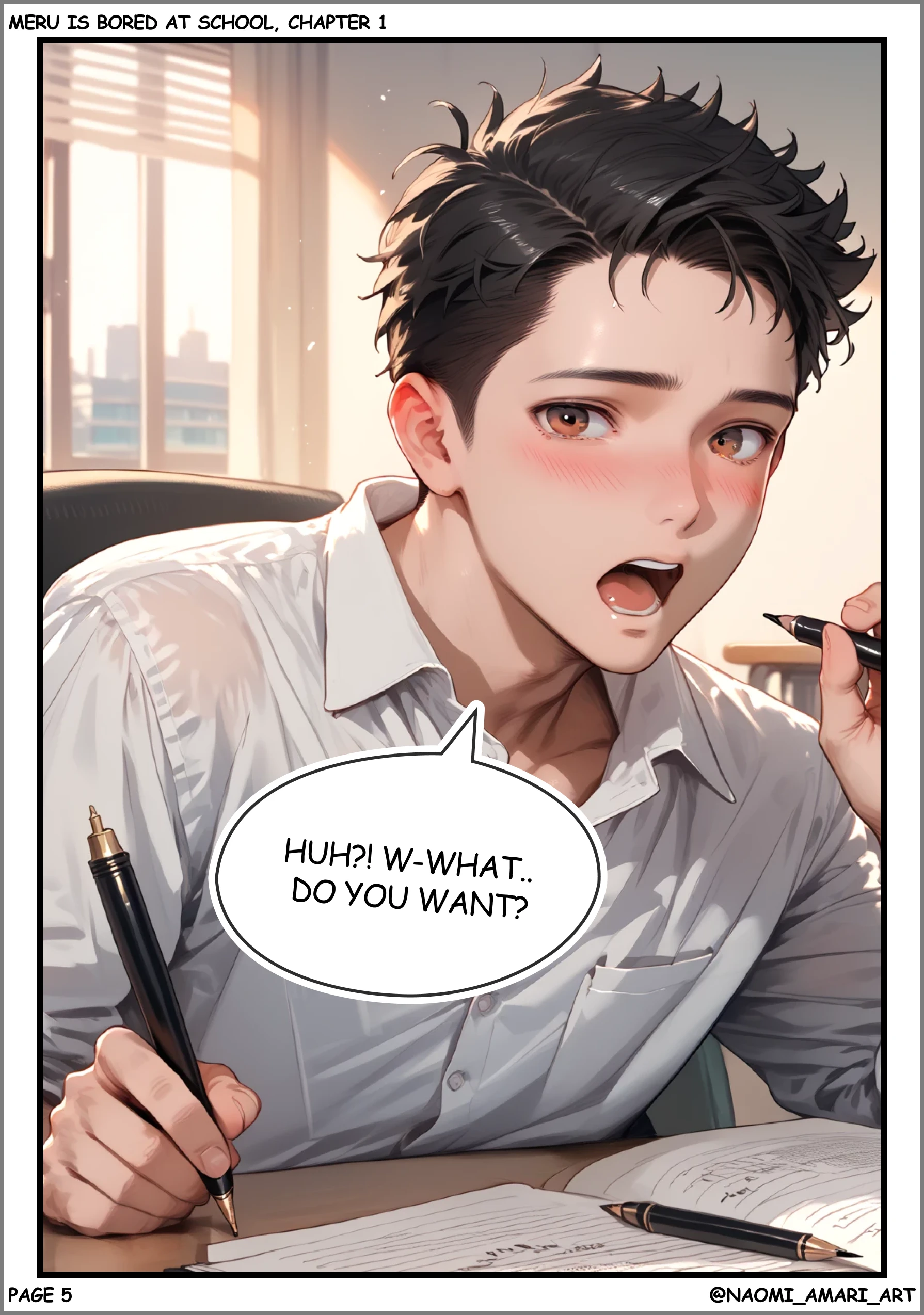 Meru is bored at school, chapter 1 porn comic picture 34