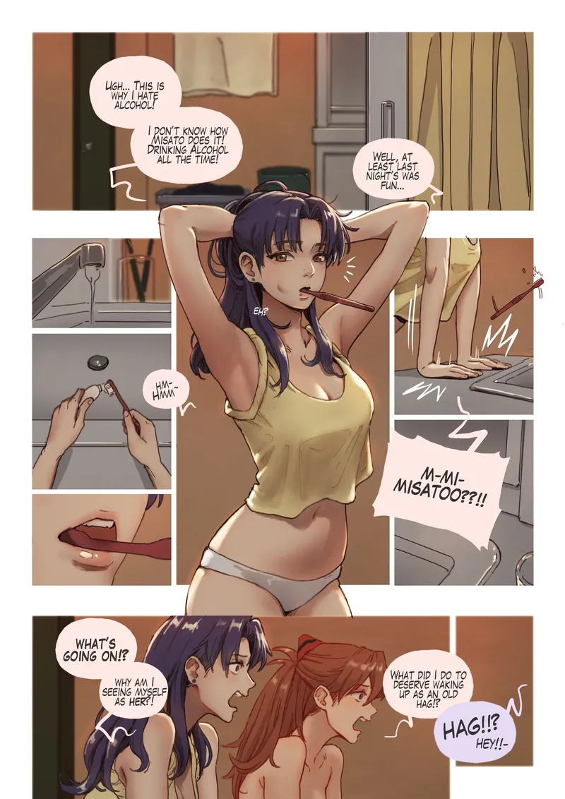 Misato Katsuragi:Morning Tease porn comic picture 2