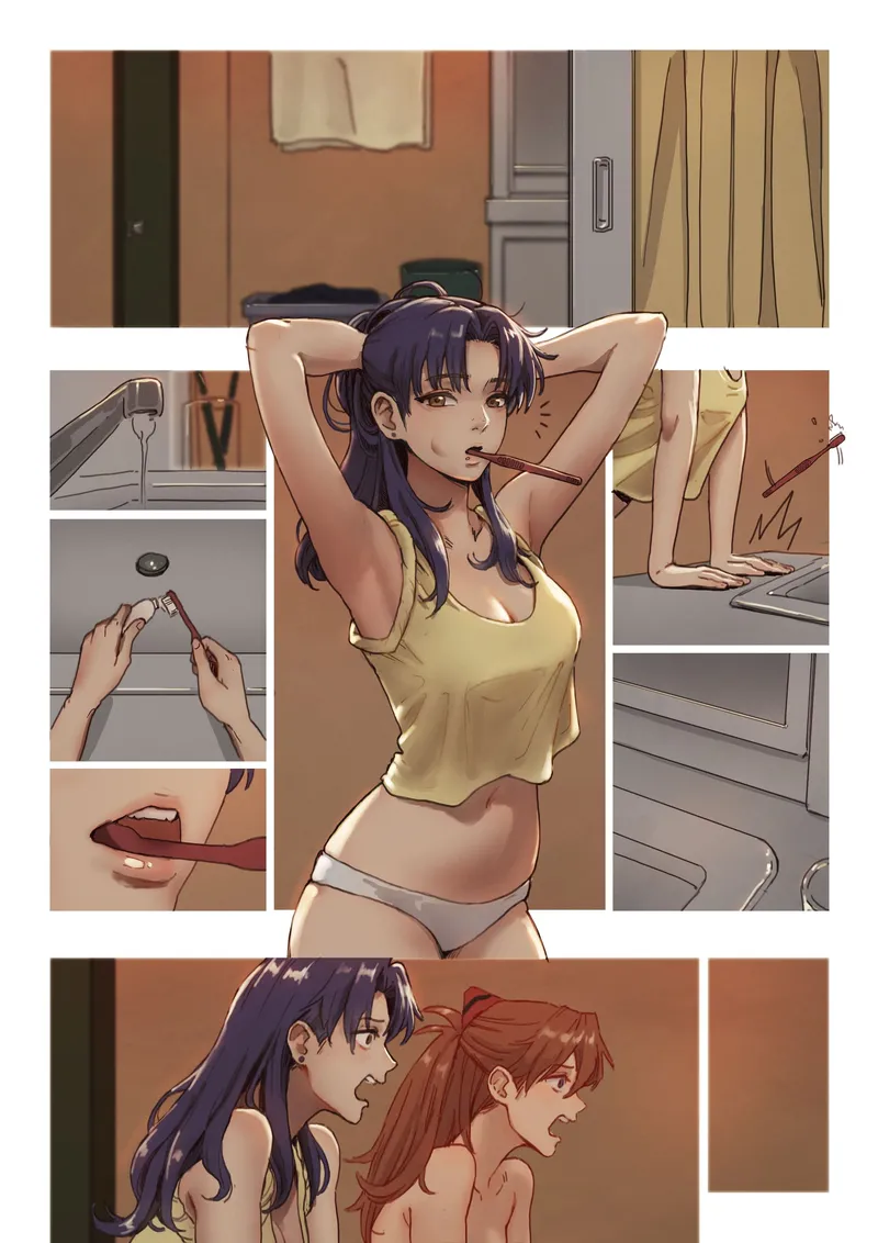 Misato Katsuragi:Morning Tease porn comic picture 9