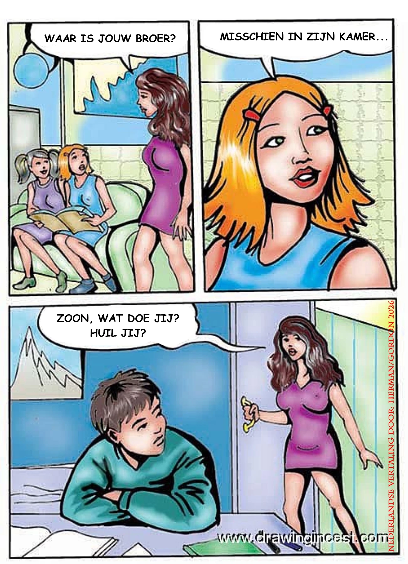 Mom And Son Have Fuck Practice_ Afterward Sister Joins Them [NL] porn comic picture 1