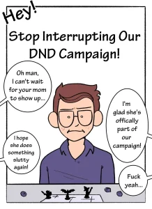 Mom! Don't Interrupt Our DnD Campaign! 2 porn comic picture 1