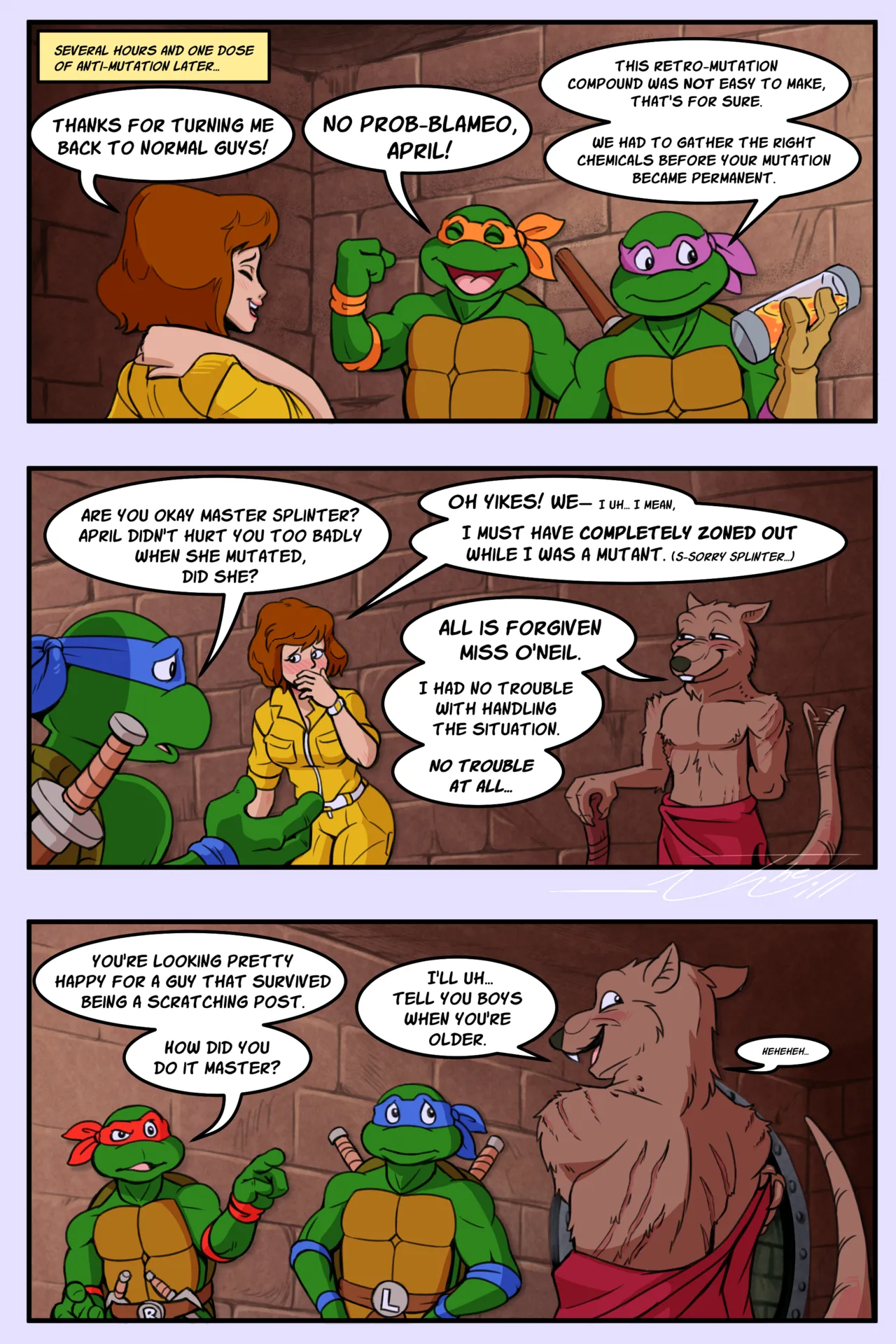 Mutant April porn comic picture 4