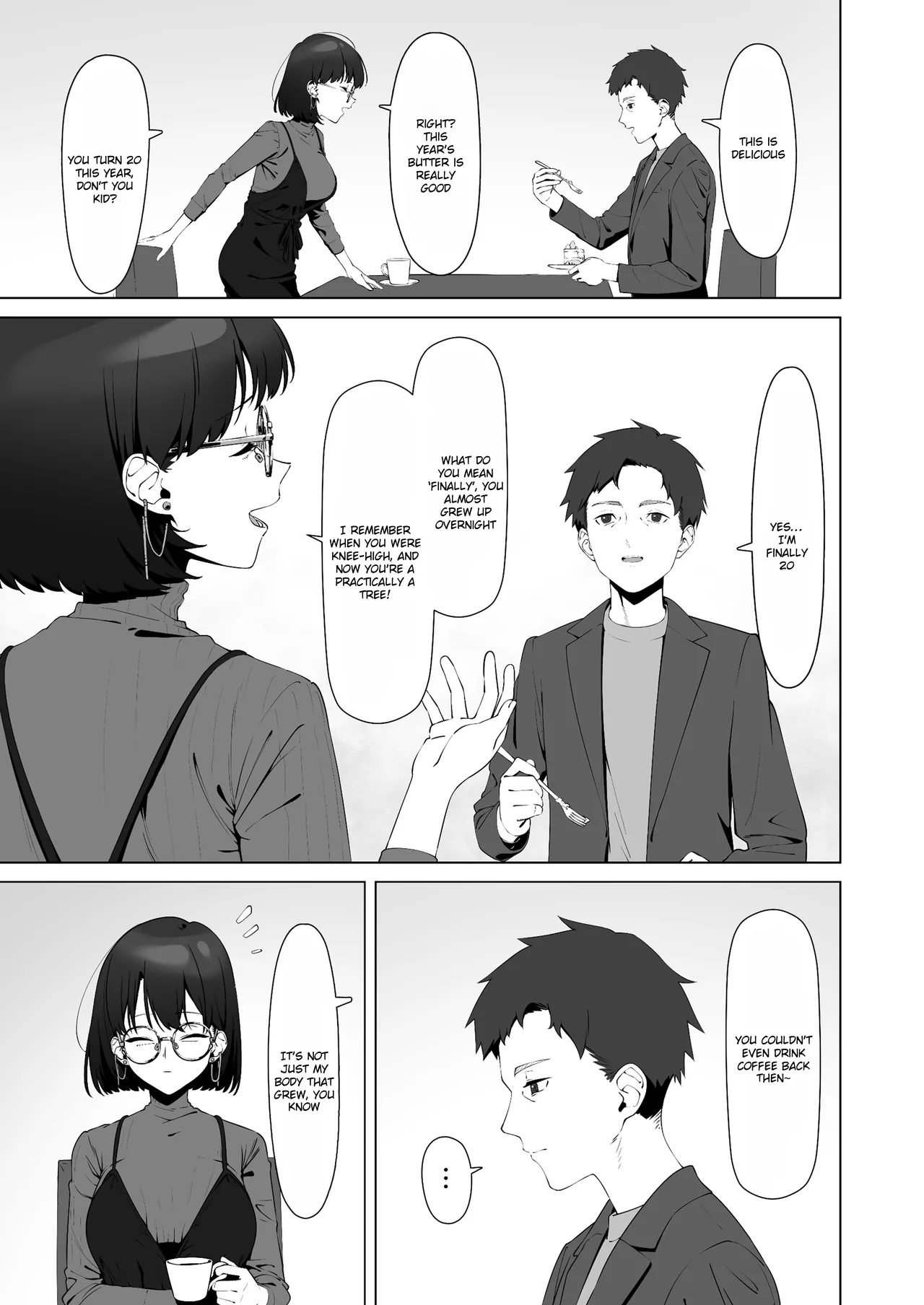My first sexual experience was with the boss of the cafe I’d been going to for 16 years - 16年間通い続けた喫茶店のマスターに筆下ろししてもらった porn comic picture 7